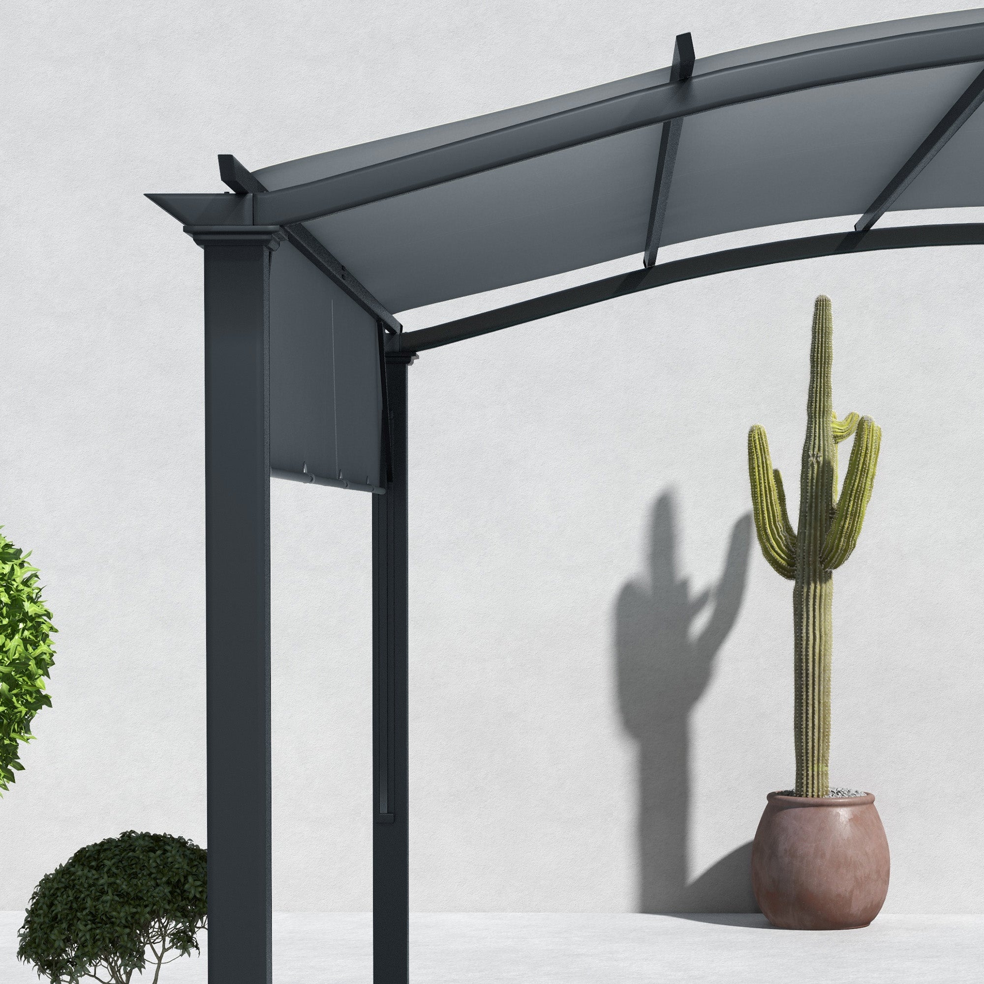 11' x 11' Steel Patio Pergola with Retractable Canopy