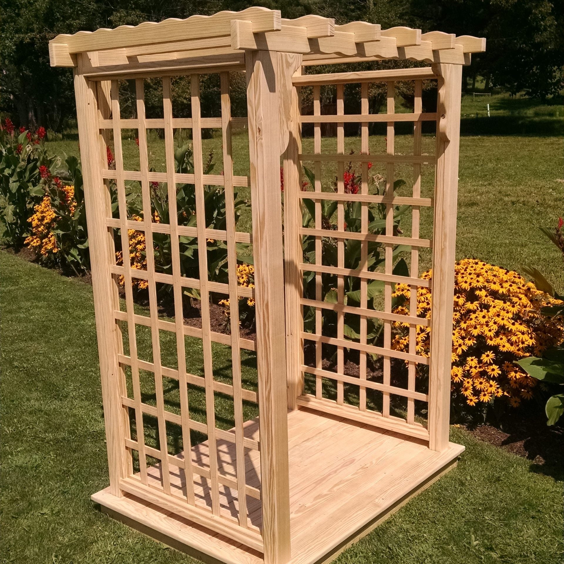 Handcrafted Pine Arbor with Deck – Lexington by A&L Furniture, Made in USA