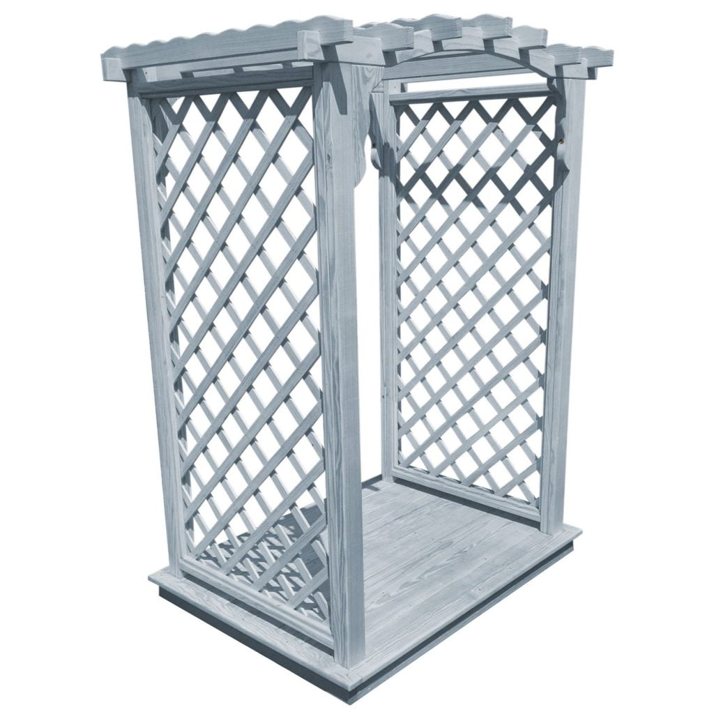 Custom Amish Arbor with Deck – Natural, White, or Stained Finish