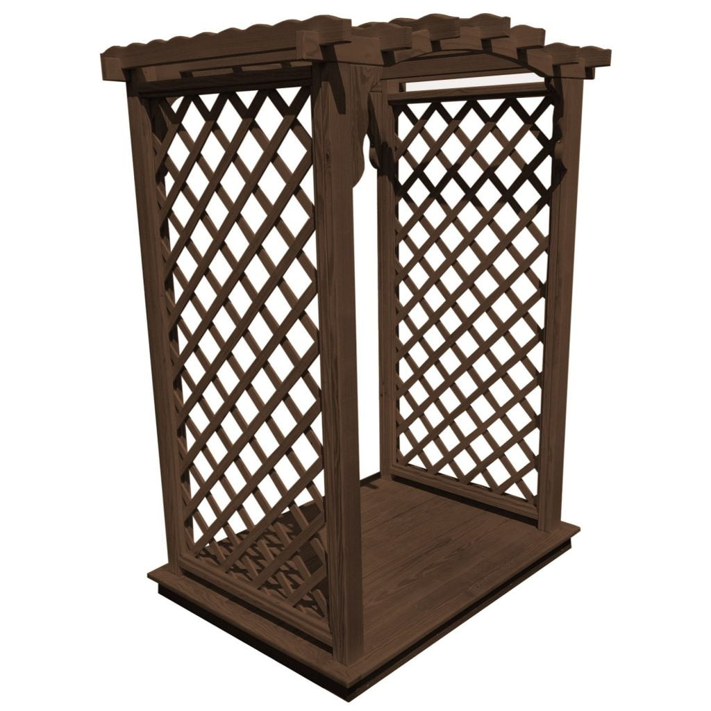 Custom Amish Arbor with Deck – Natural, White, or Stained Finish