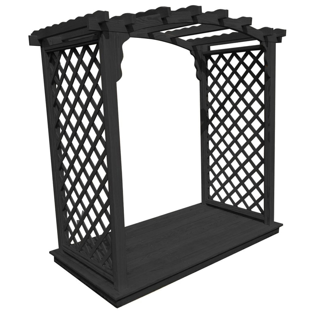 Custom Amish Arbor with Deck – Natural, White, or Stained Finish