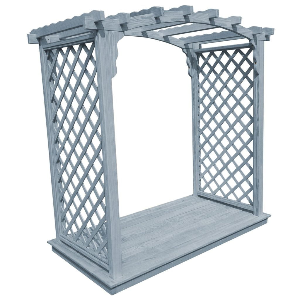 Custom Amish Arbor with Deck – Natural, White, or Stained Finish