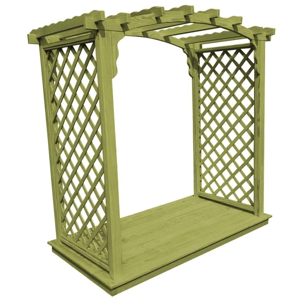 Custom Amish Arbor with Deck – Natural, White, or Stained Finish