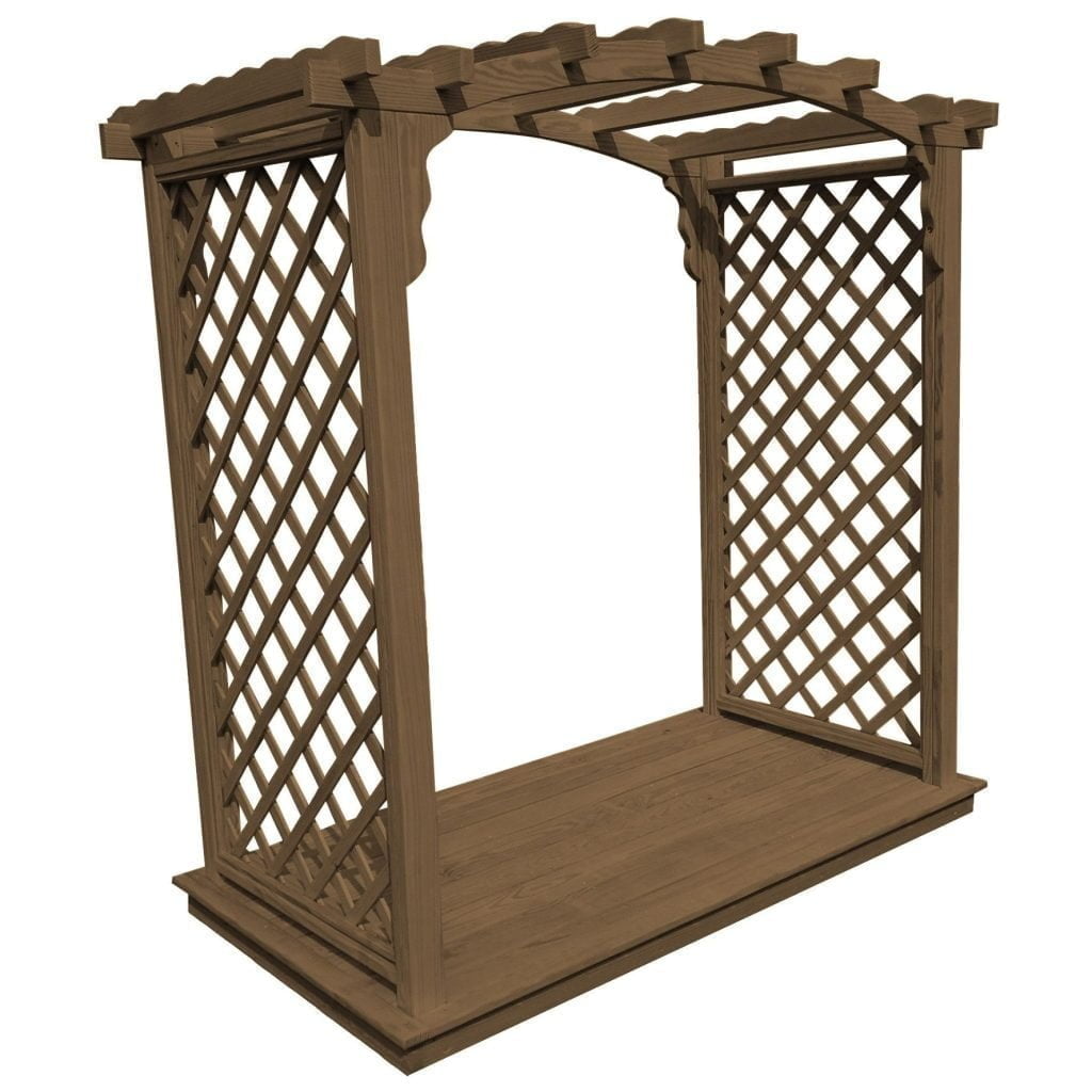 Custom Amish Arbor with Deck – Natural, White, or Stained Finish