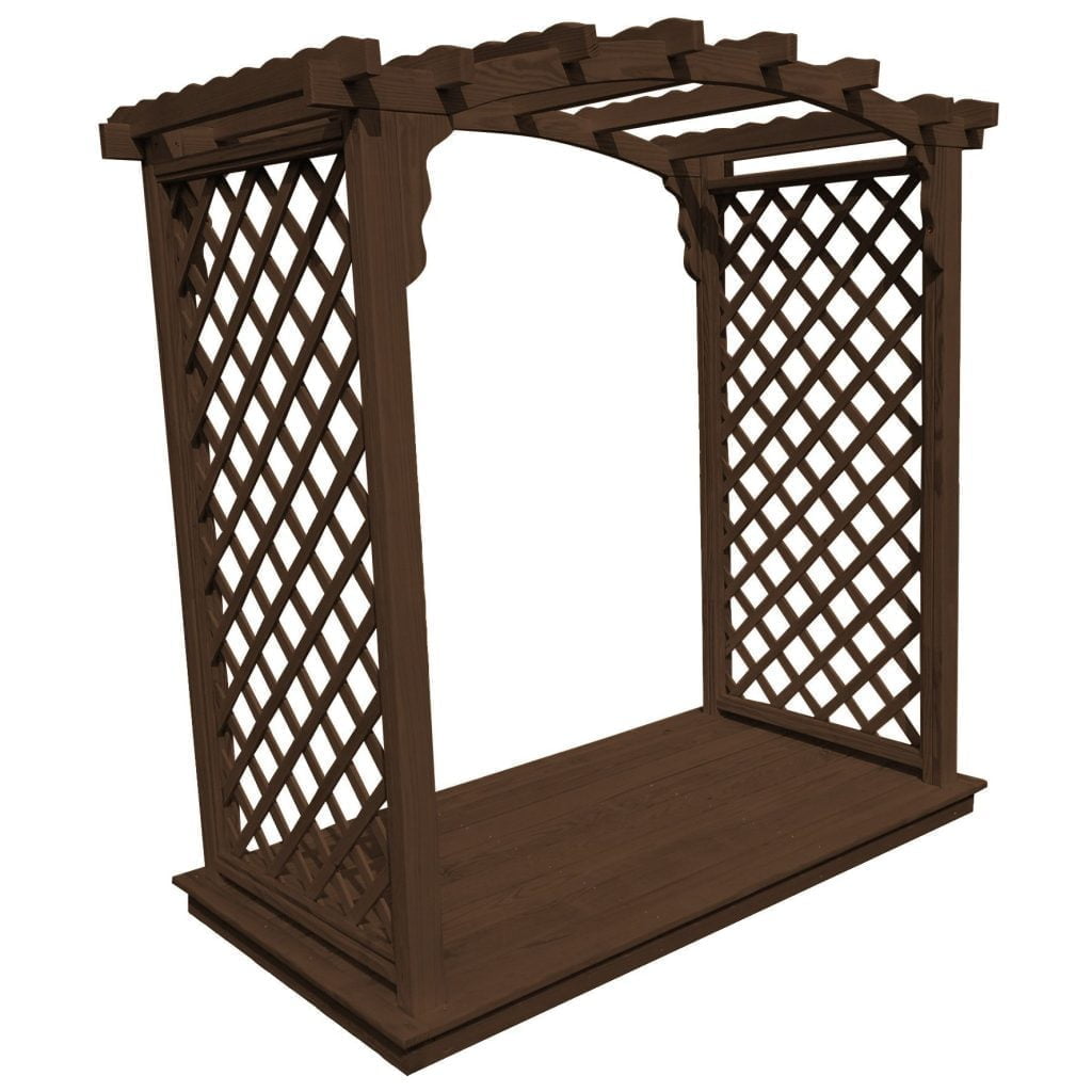 Custom Amish Arbor with Deck – Natural, White, or Stained Finish