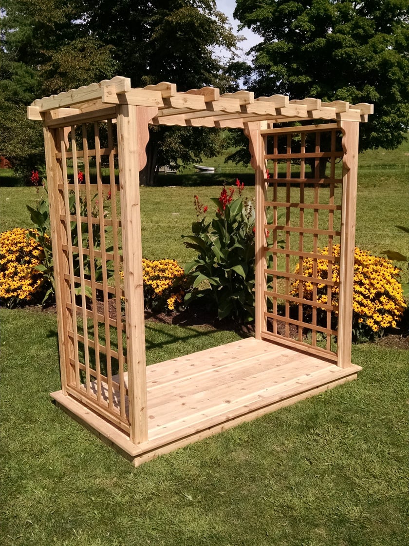 Handcrafted Pine Arbor with Deck – Lexington by A&L Furniture, Made in USA
