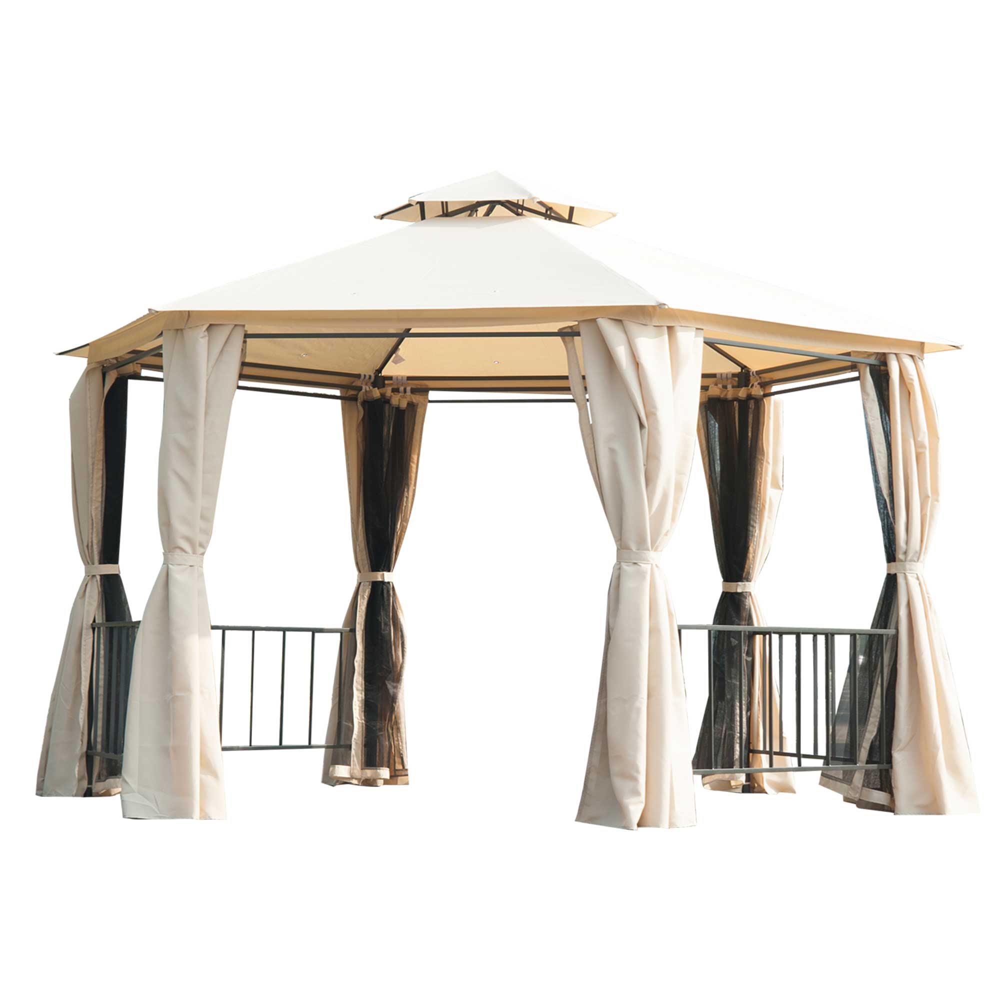 Outdoor Canopy Gazebo with Curtains – Steel Frame Patio Tent for Backyard, Garden, & Events