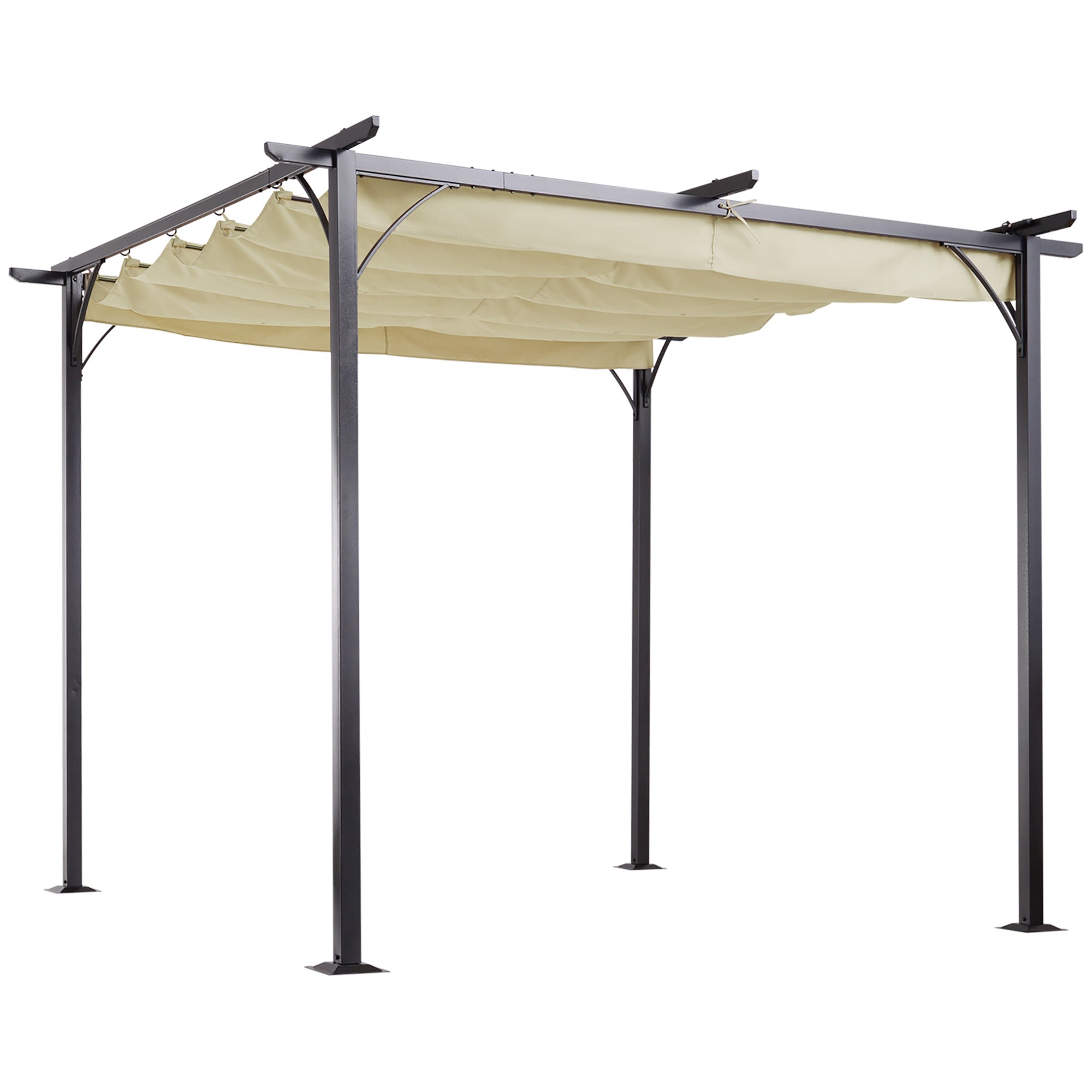 10' x 10' Outdoor Pergola with Retractable Canopy
