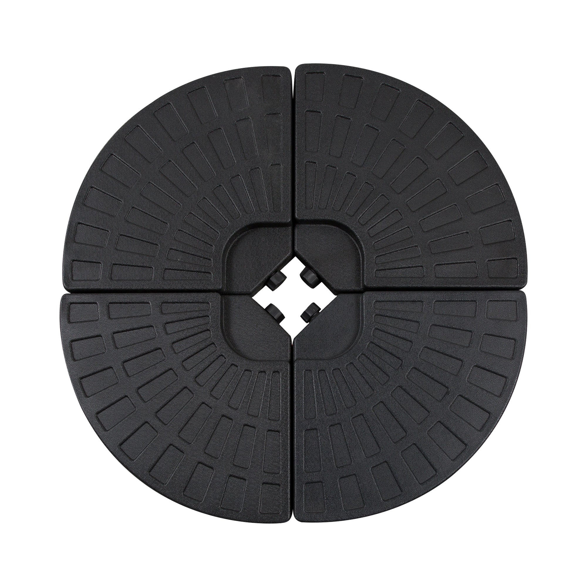 4-Piece Heavy-Duty Umbrella Base Weight Set with Wheels – Fillable HDPE Plates for Offset & Cantilever Umbrellas – Black