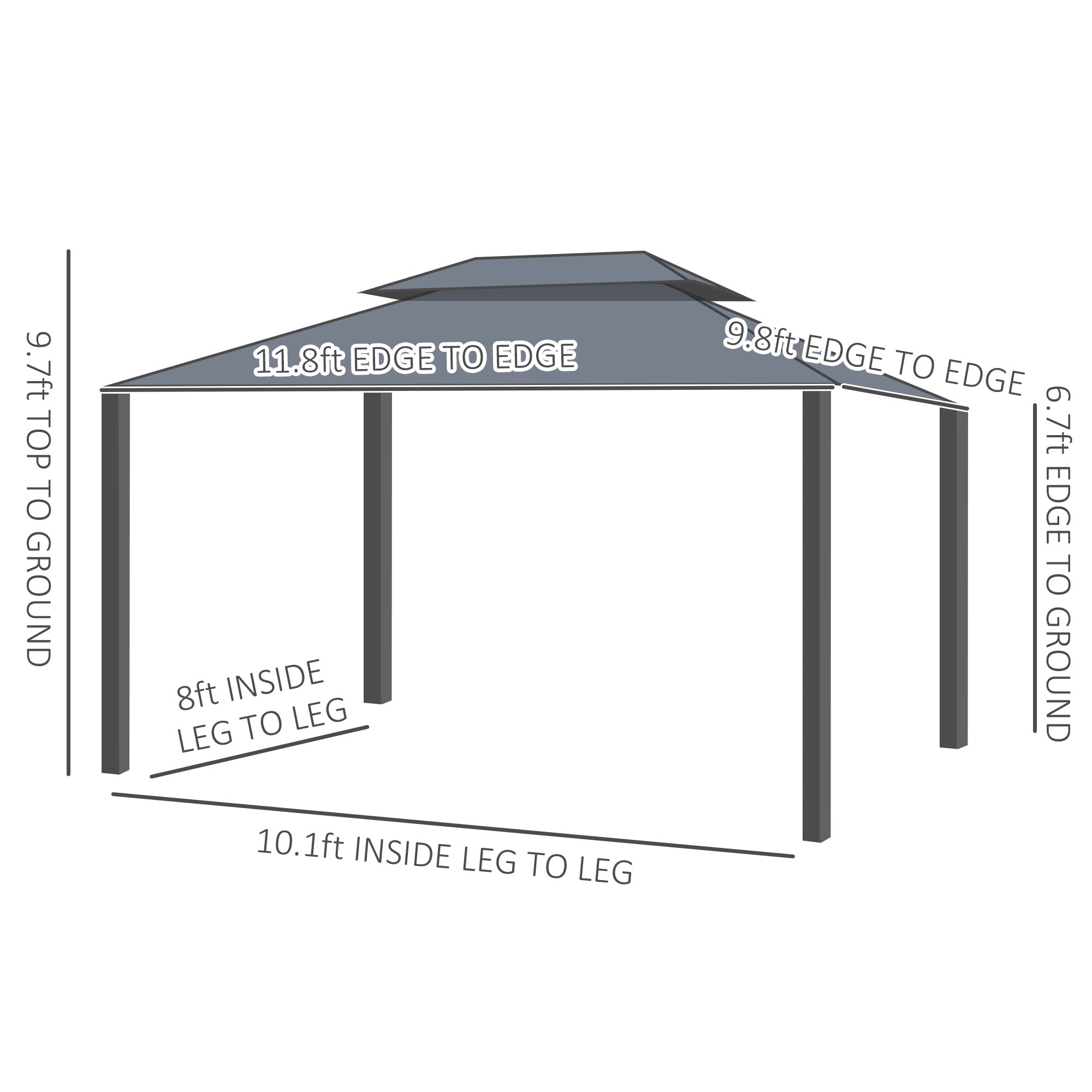 Aluminum Hardtop Gazebo with Curtains & Mesh Netting