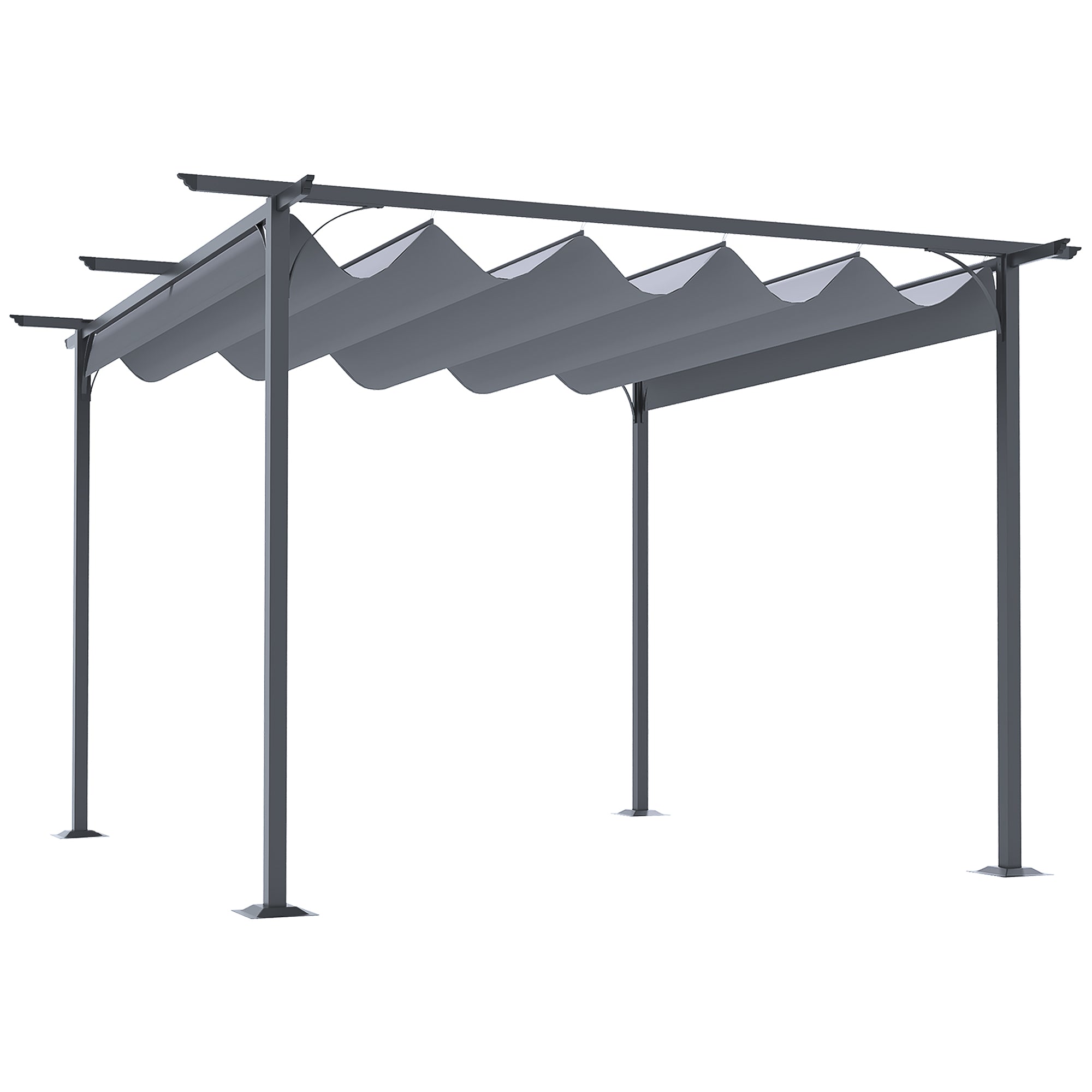 11.5' x 11.5' Outdoor Pergola with Retractable Canopy