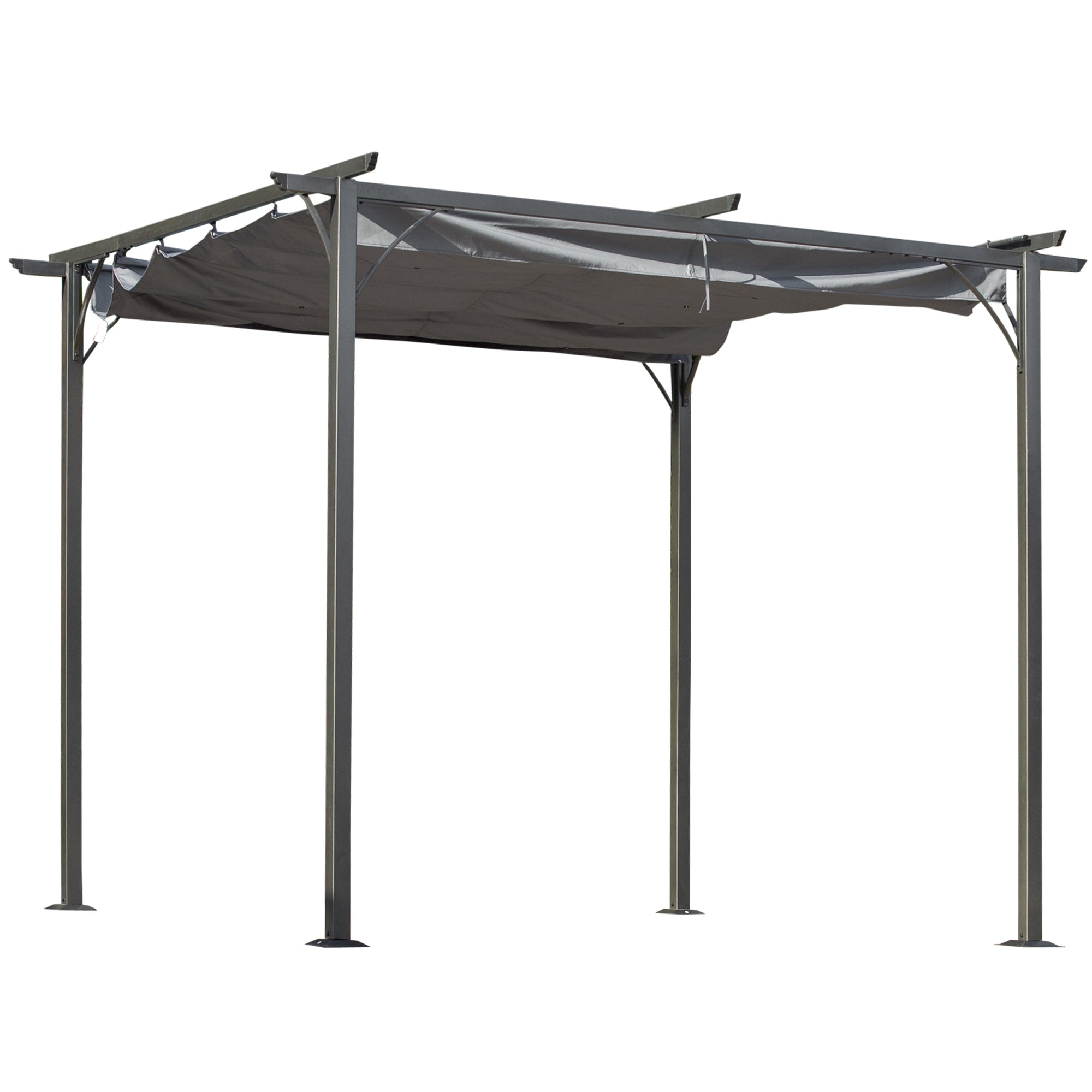 10' x 10' Outdoor Pergola with Retractable Canopy