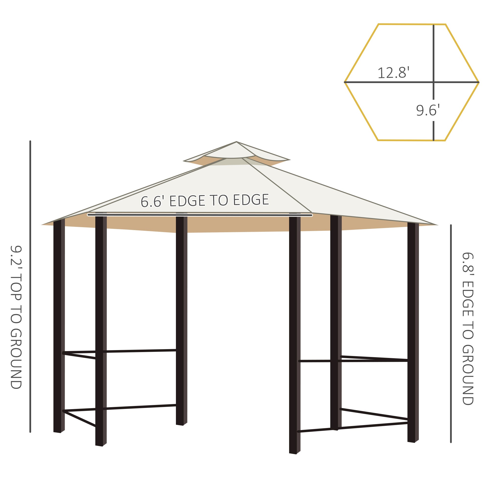Outdoor Canopy Gazebo with Curtains – Steel Frame Patio Tent for Backyard, Garden, & Events