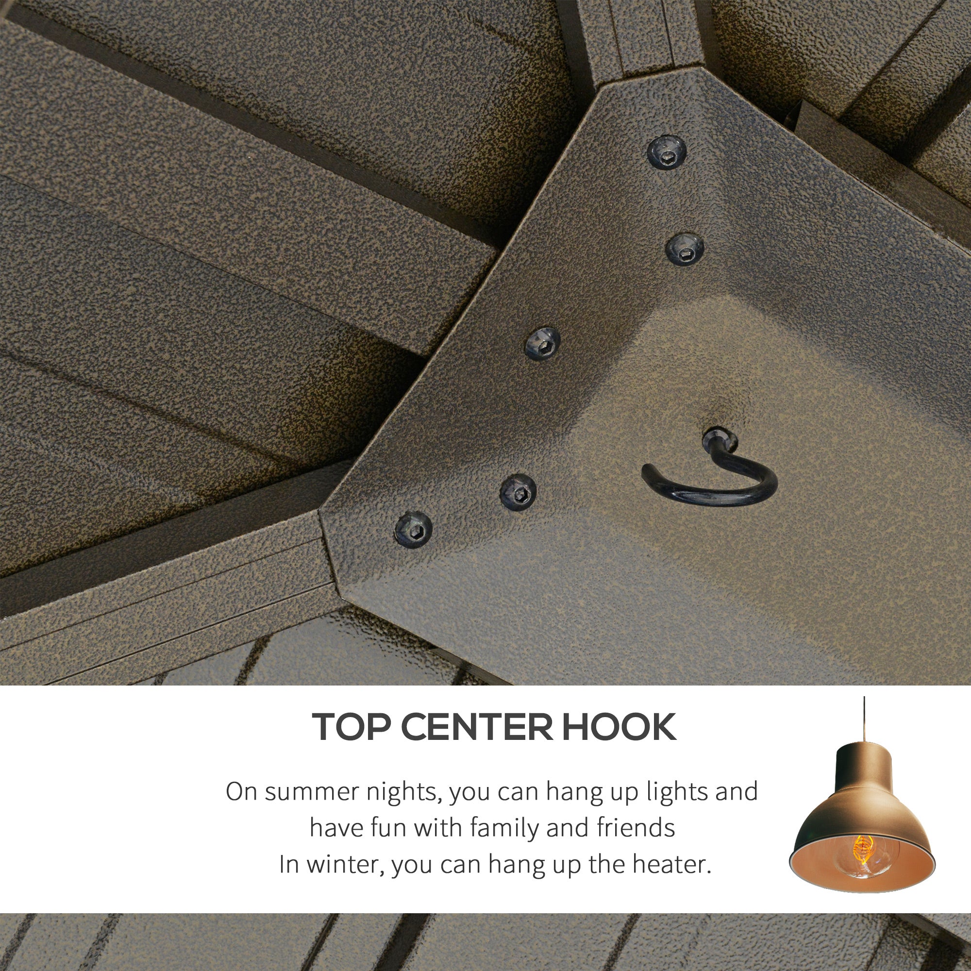 Hardtop Aluminum Gazebo with Curtains & Mesh Netting