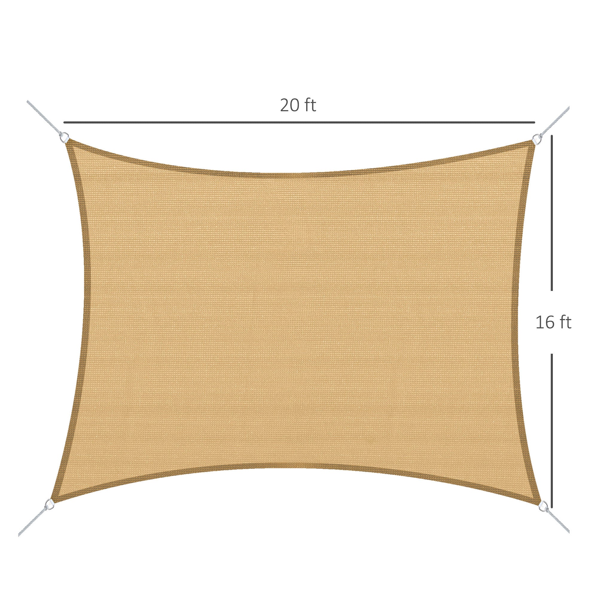 UV-Blocking Sun Shade Sail – 16' x 20' Patio Canopy for Deck, Yard & Outdoor Use