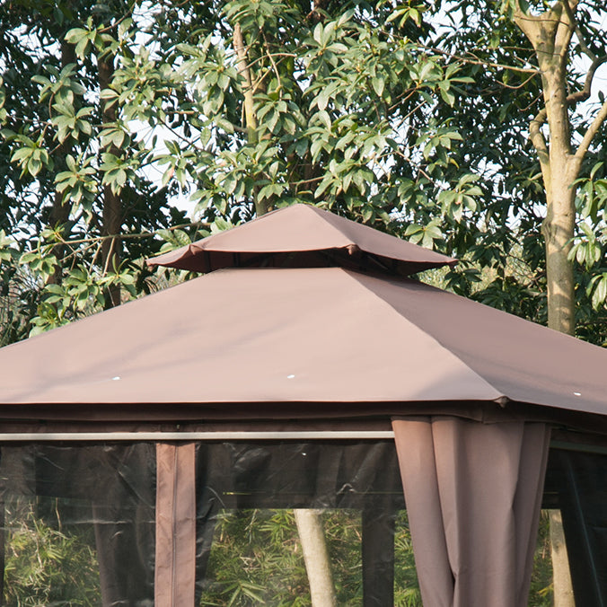 Outdoor Canopy Gazebo with Curtains – Steel Frame Patio Tent for Backyard, Garden, & Events