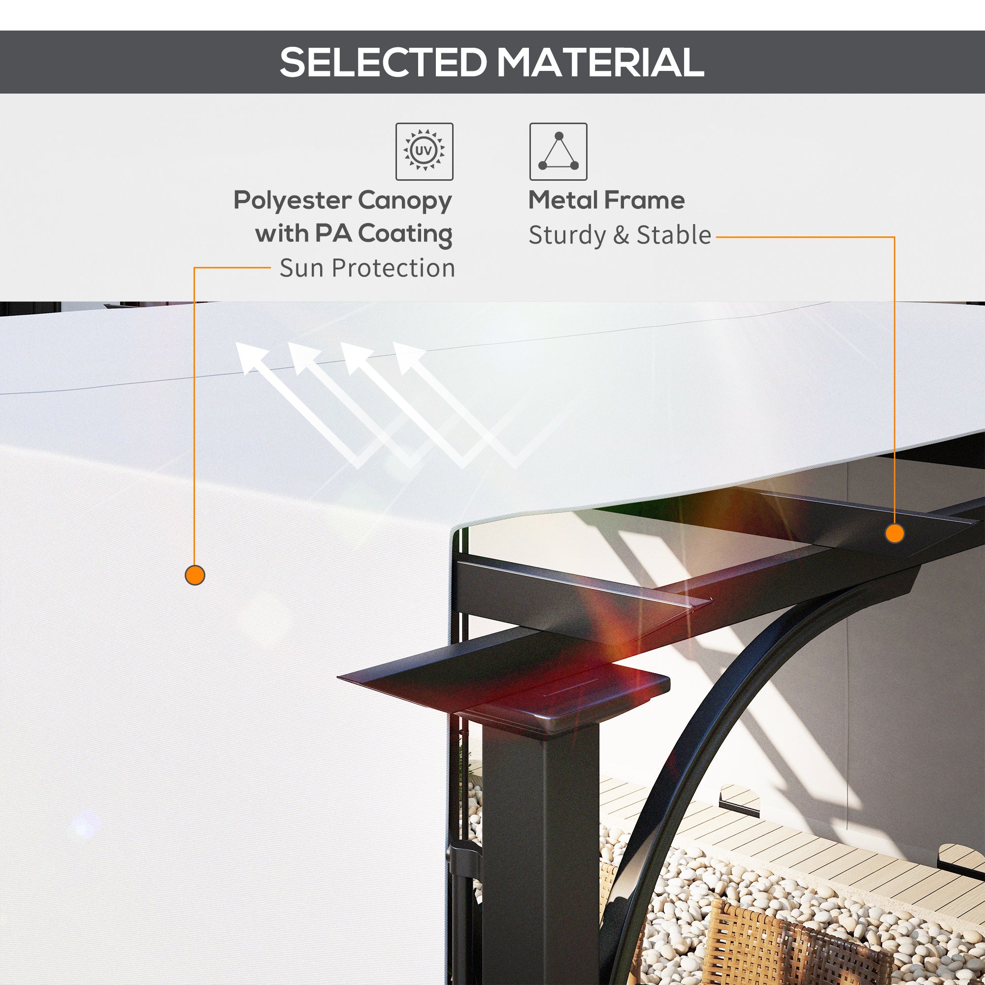 10' x 10' Steel Patio Pergola with Retractable Canopy