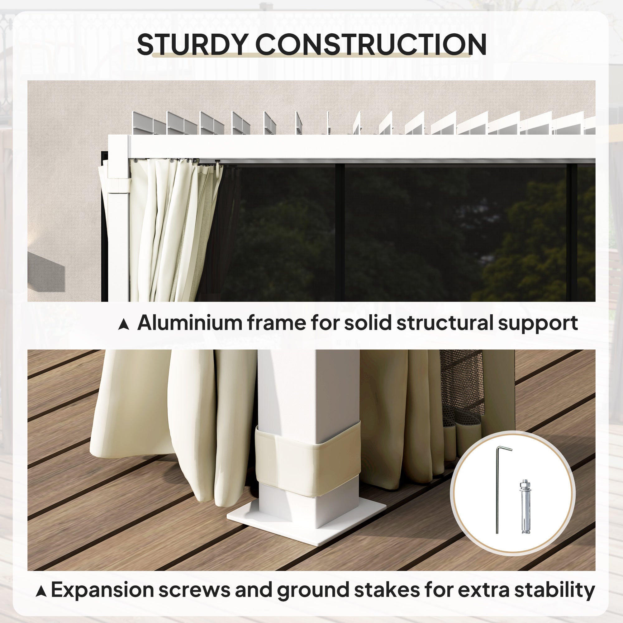 10' x 13' Adjustable Louvered Pergola with Curtains & Netting – Outdoor Aluminum Patio Gazebo for Shade & Privacy