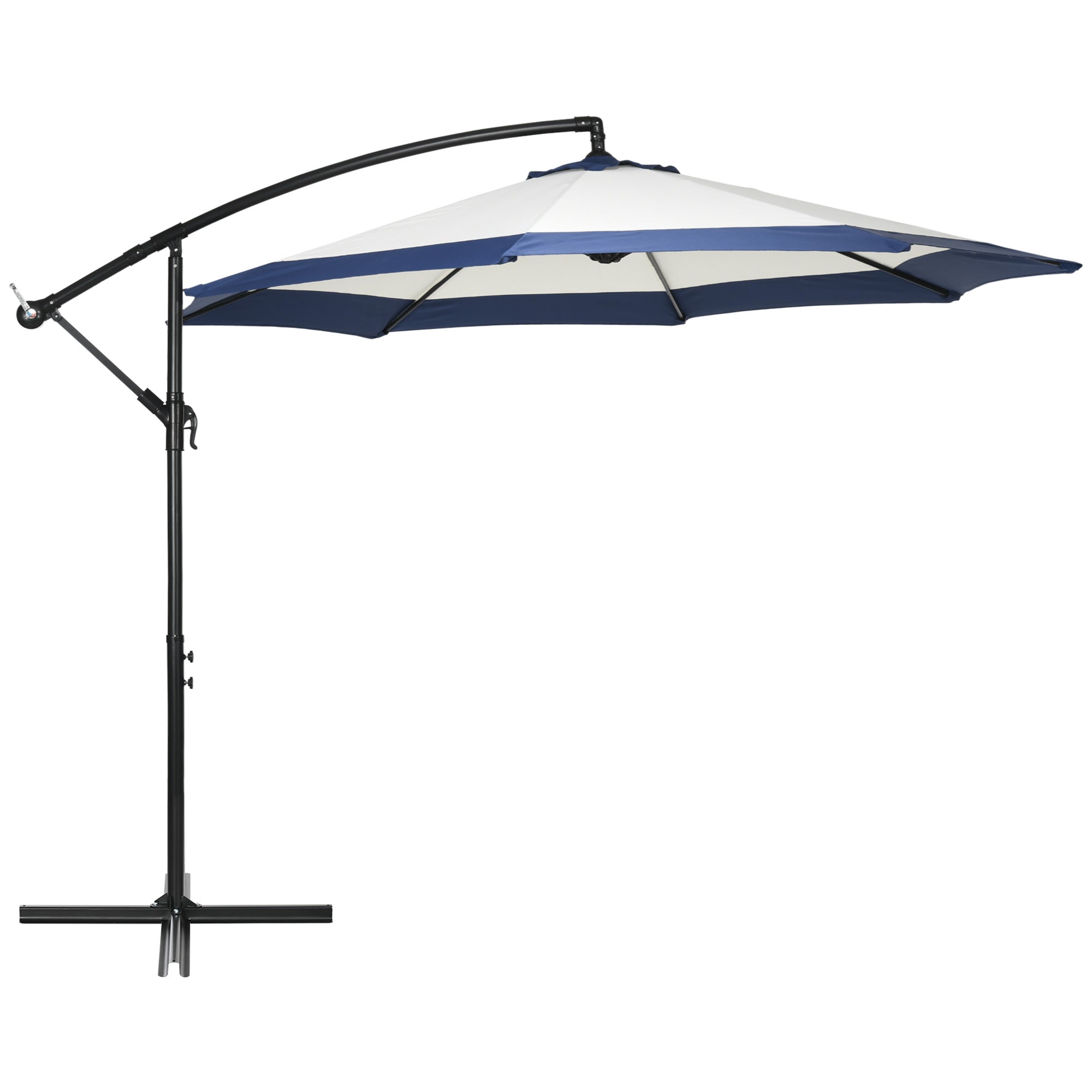 16.25' Cantilever Patio Umbrella with Cross Base – Outdoor Offset Umbrella for Deck, Pool, or Garden – UV-Resistant Shade Canopy