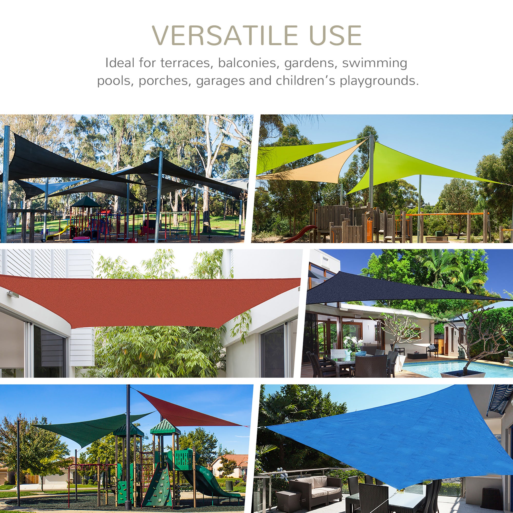 UV-Blocking Sun Shade Sail – 24' x 24' Patio Canopy for Deck, Yard & Outdoor Use