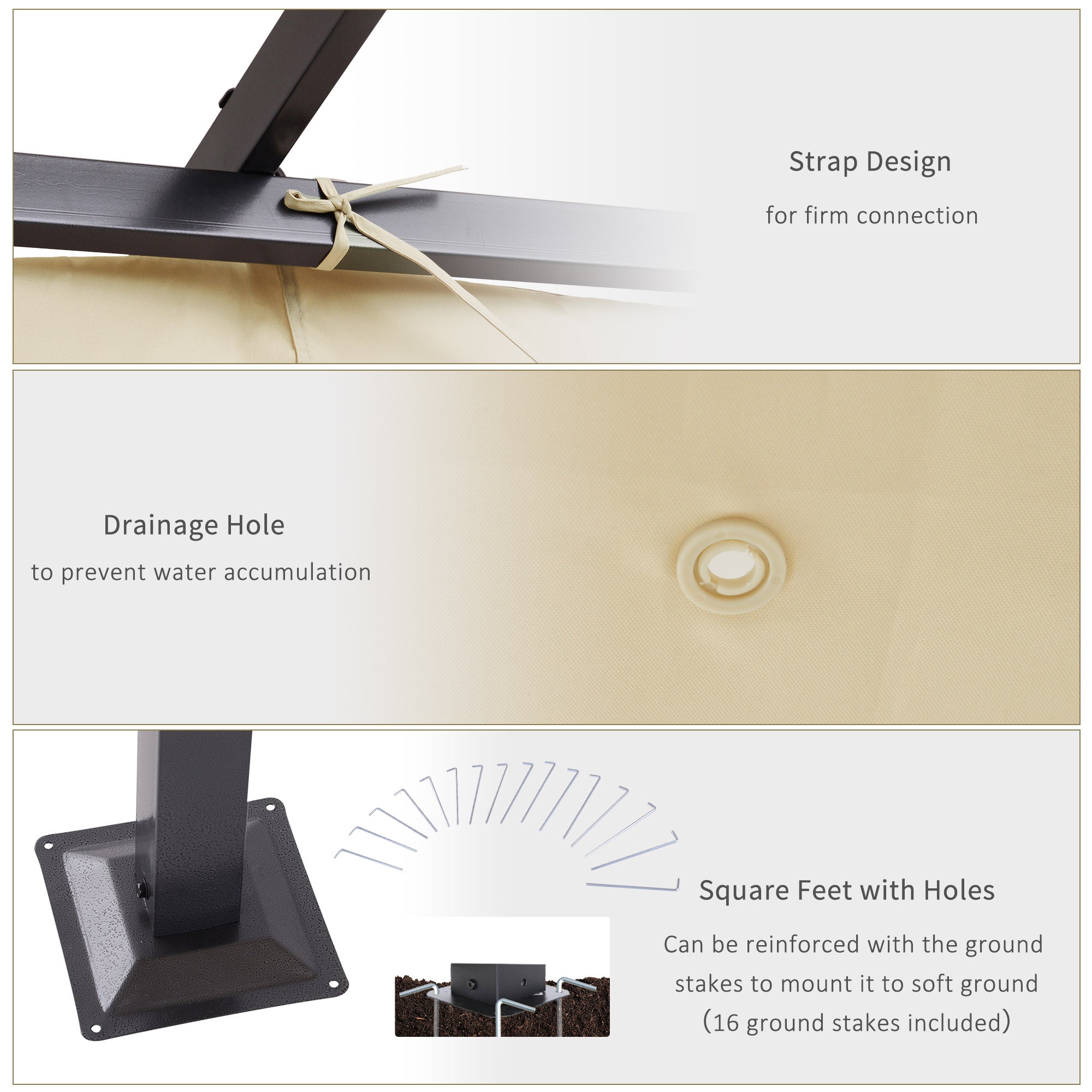 10' x 10' Outdoor Pergola with Retractable Canopy