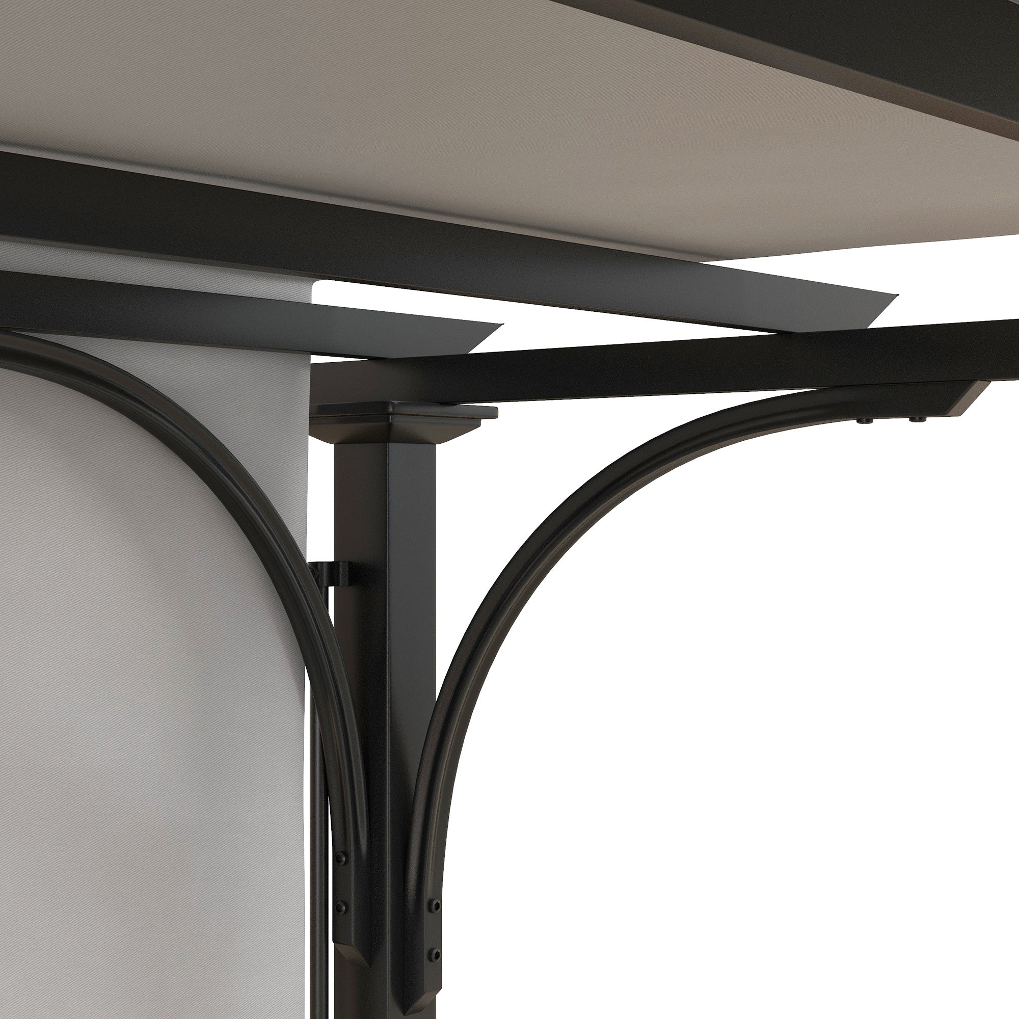 10' x 10' Steel Patio Pergola with Retractable Canopy