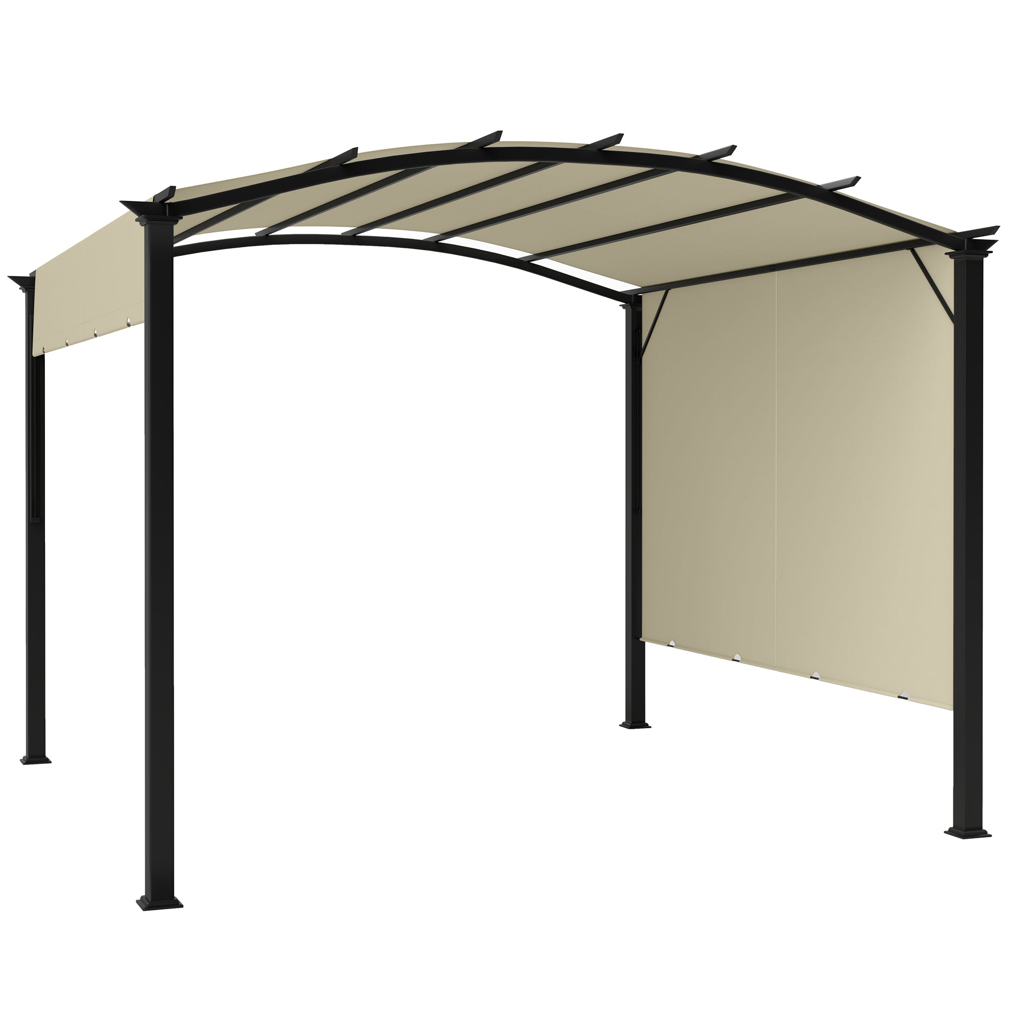 11' x 11' Steel Patio Pergola with Retractable Canopy