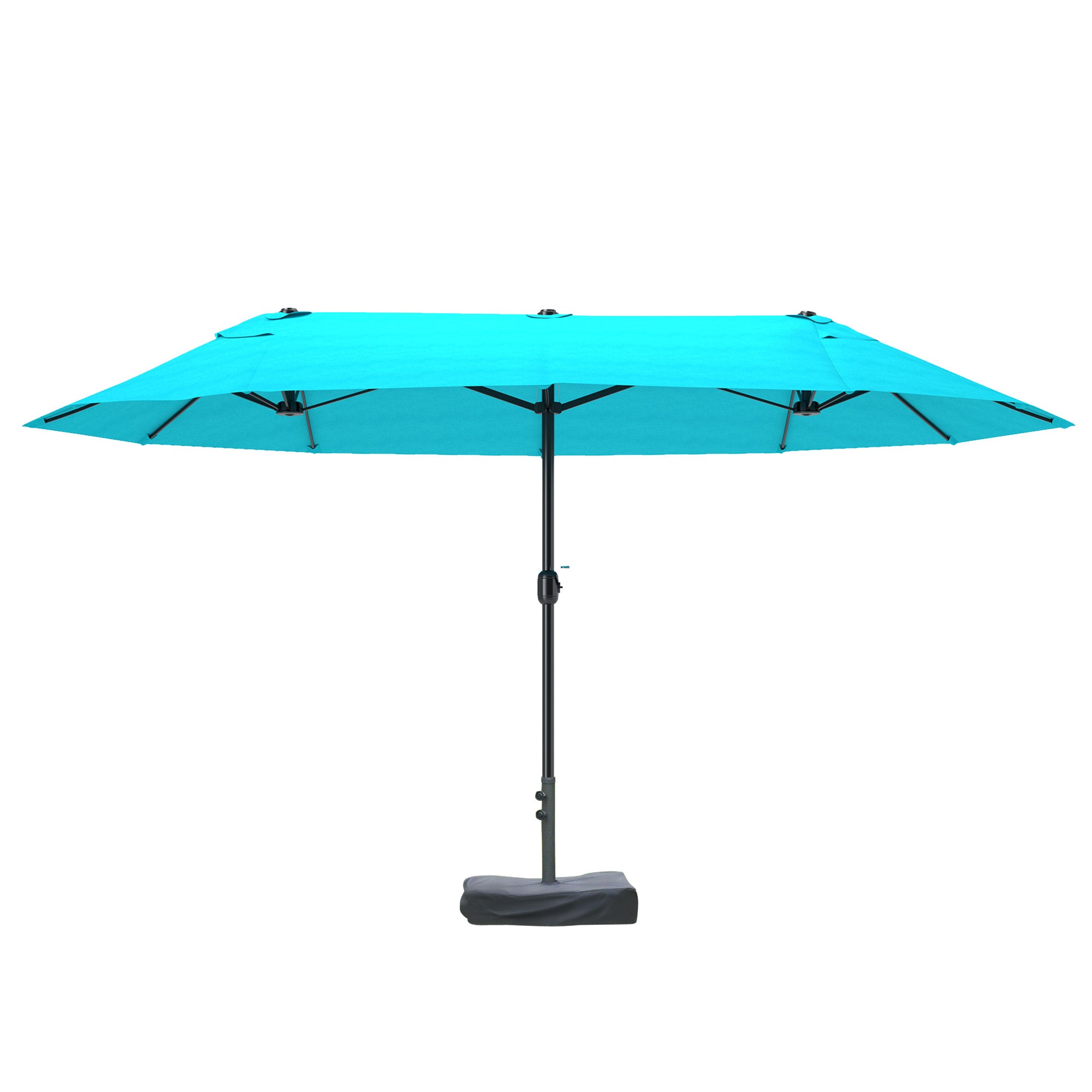 15 ft Extra-Large Double-Sided Patio Umbrella with Cross Base – UV-Resistant Outdoor Market Umbrella with Crank