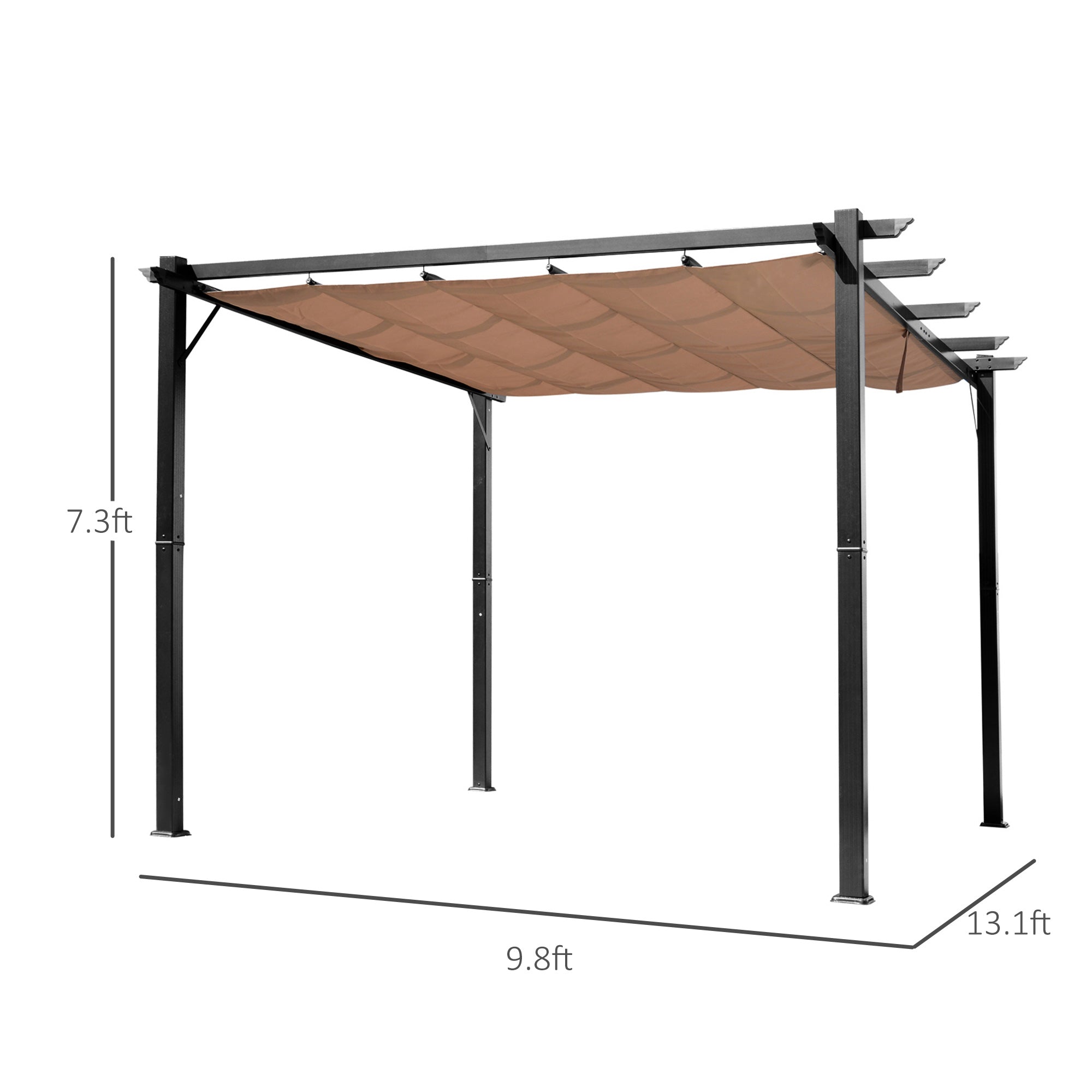 10' x 10' Outdoor Pergola Canopy with Sliding Shade