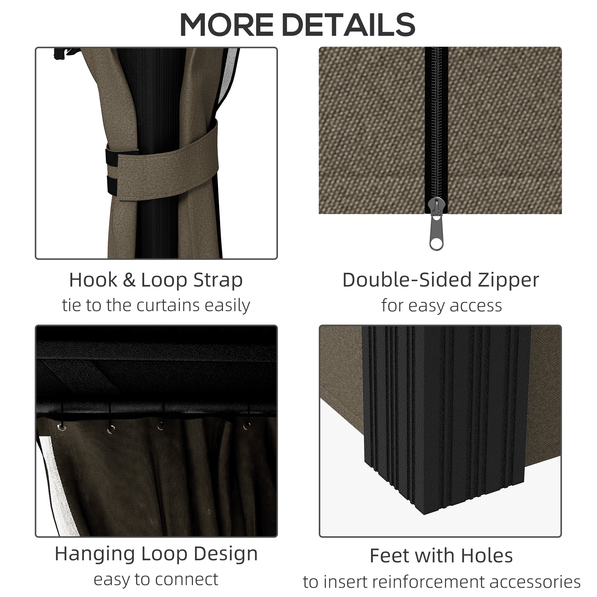 Metal Hardtop Gazebo with Curtains & Mesh Netting