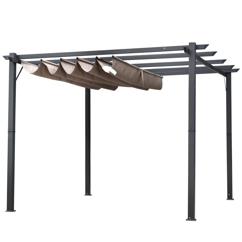 10' x 10' Outdoor Pergola Canopy with Sliding Shade