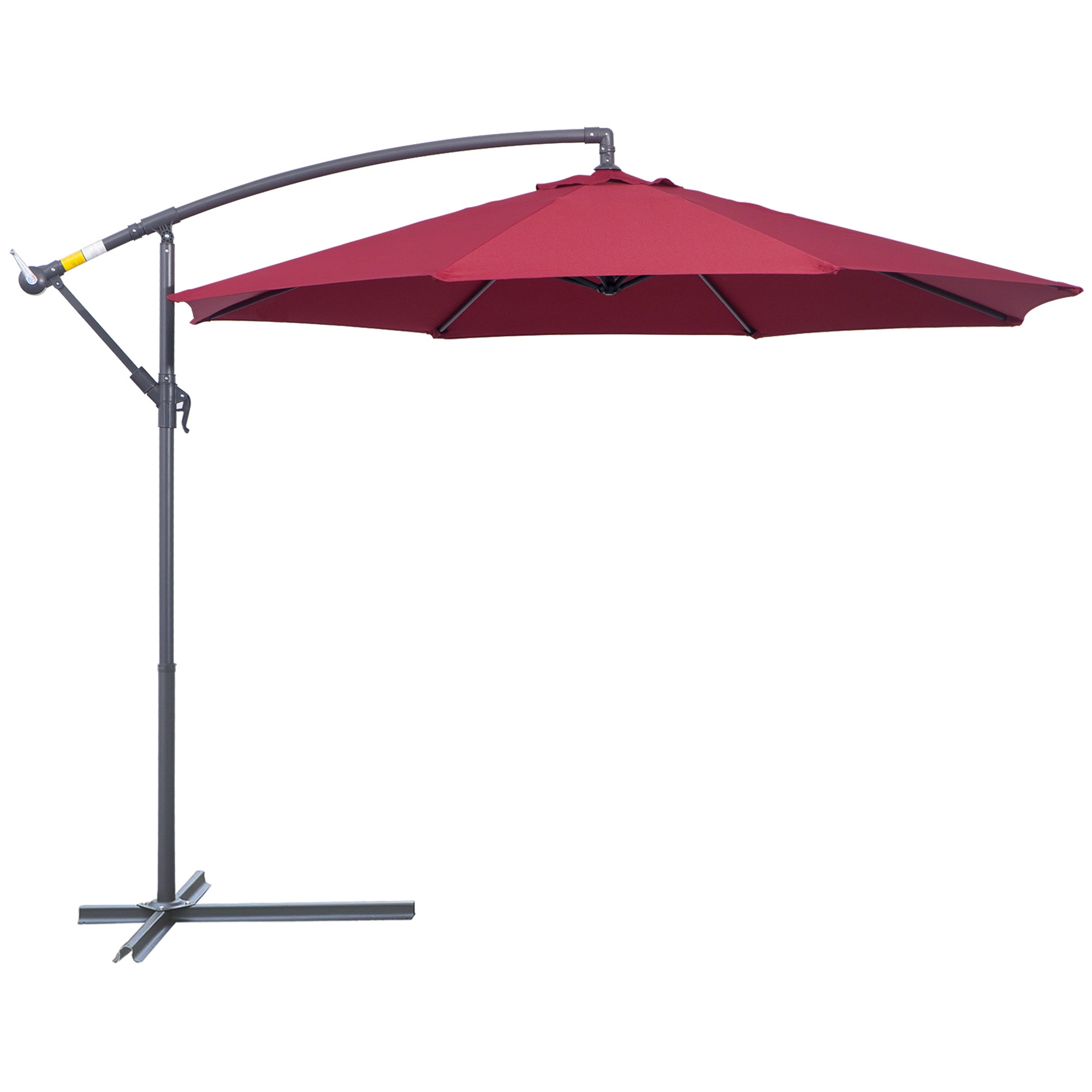 10ft Cantilever Patio Umbrella with 360° Rotation – UV & Water-Resistant Offset Umbrella with Base