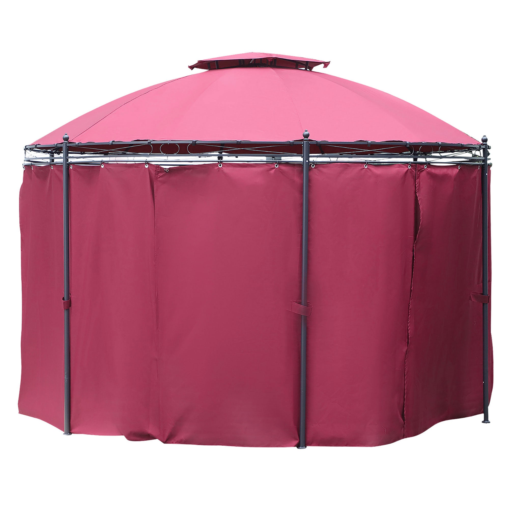 Outdoor Canopy Gazebo with Curtains – Steel Frame Patio Tent for Backyard, Garden, & Events