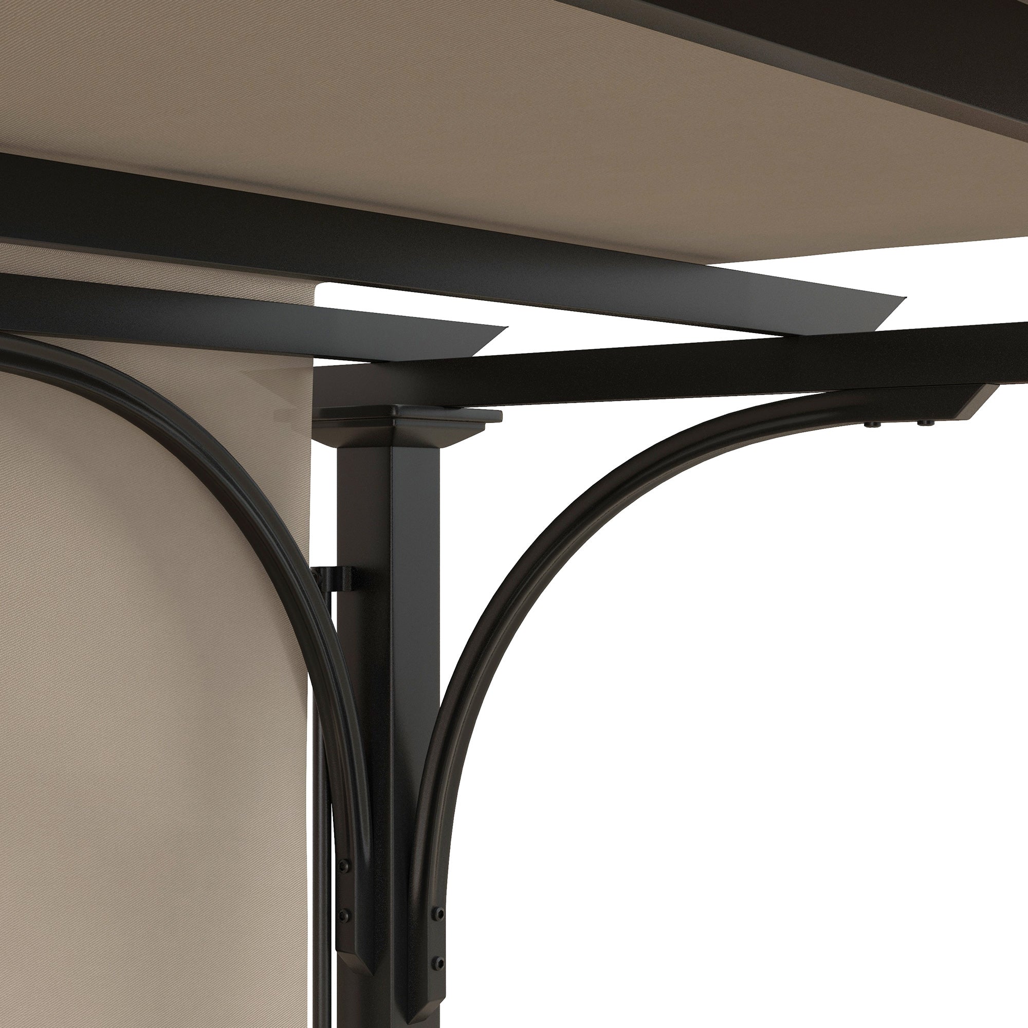 10' x 10' Steel Patio Pergola with Retractable Canopy