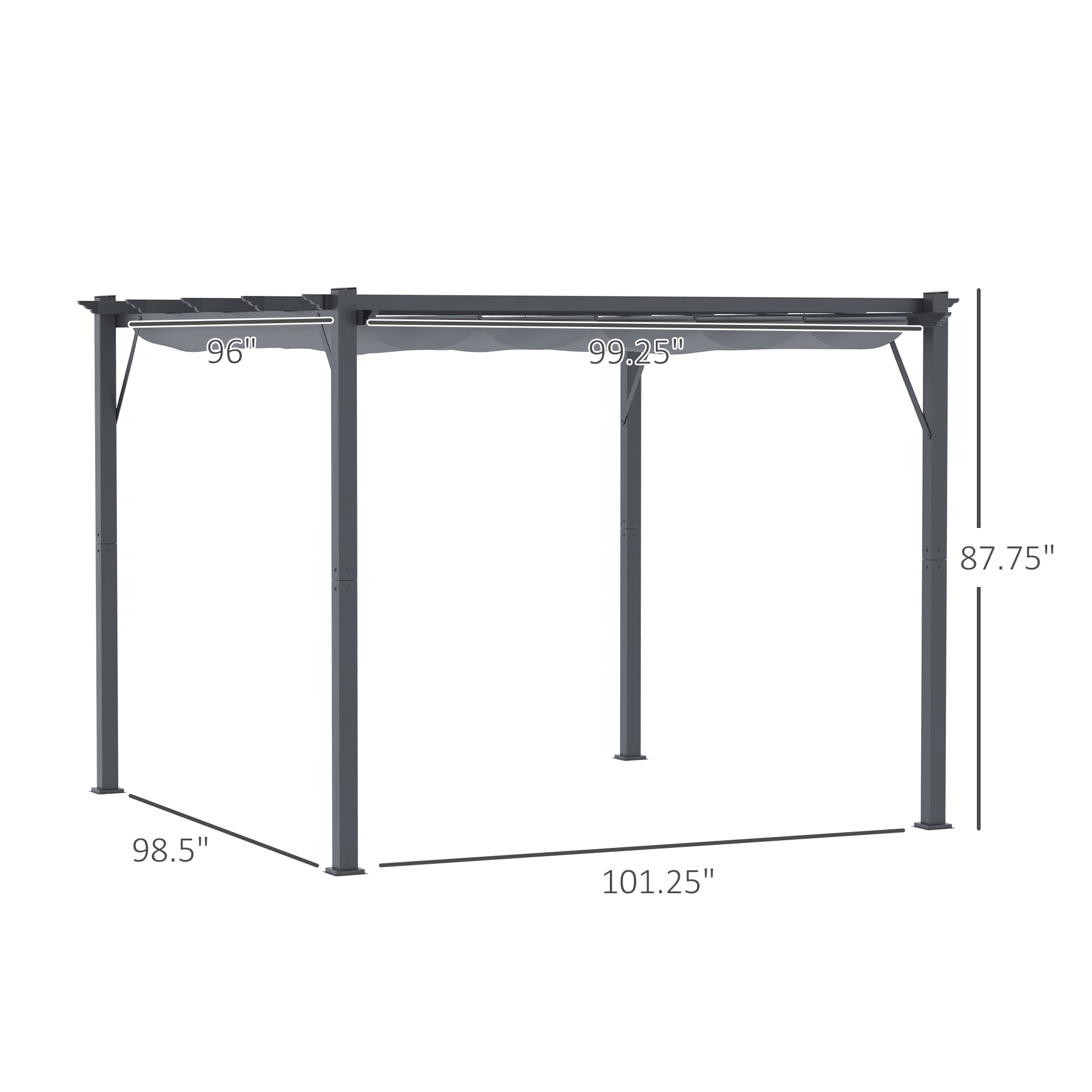10' x 10' Outdoor Pergola Canopy with Sliding Shade