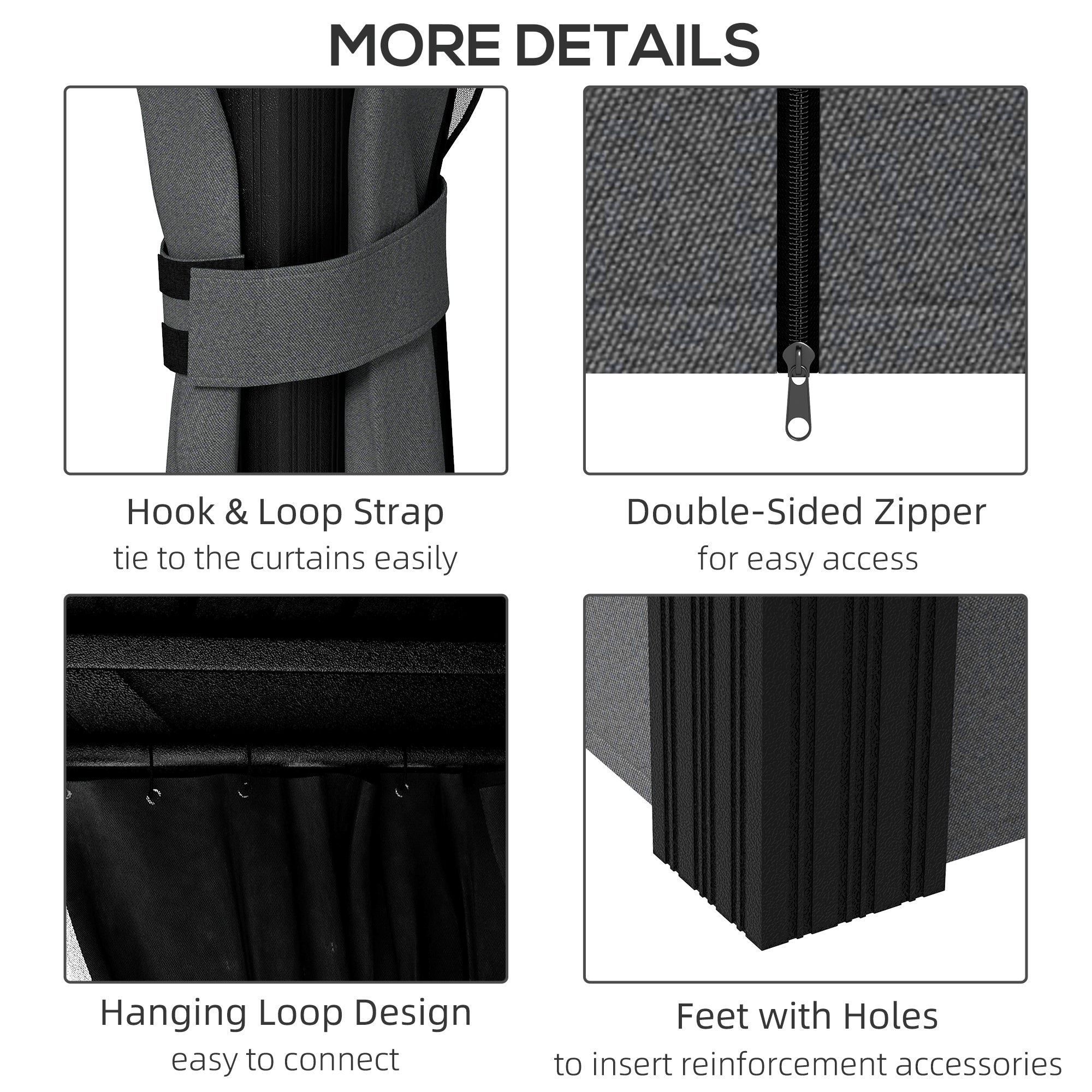 Metal Hardtop Gazebo with Curtains & Mesh Netting