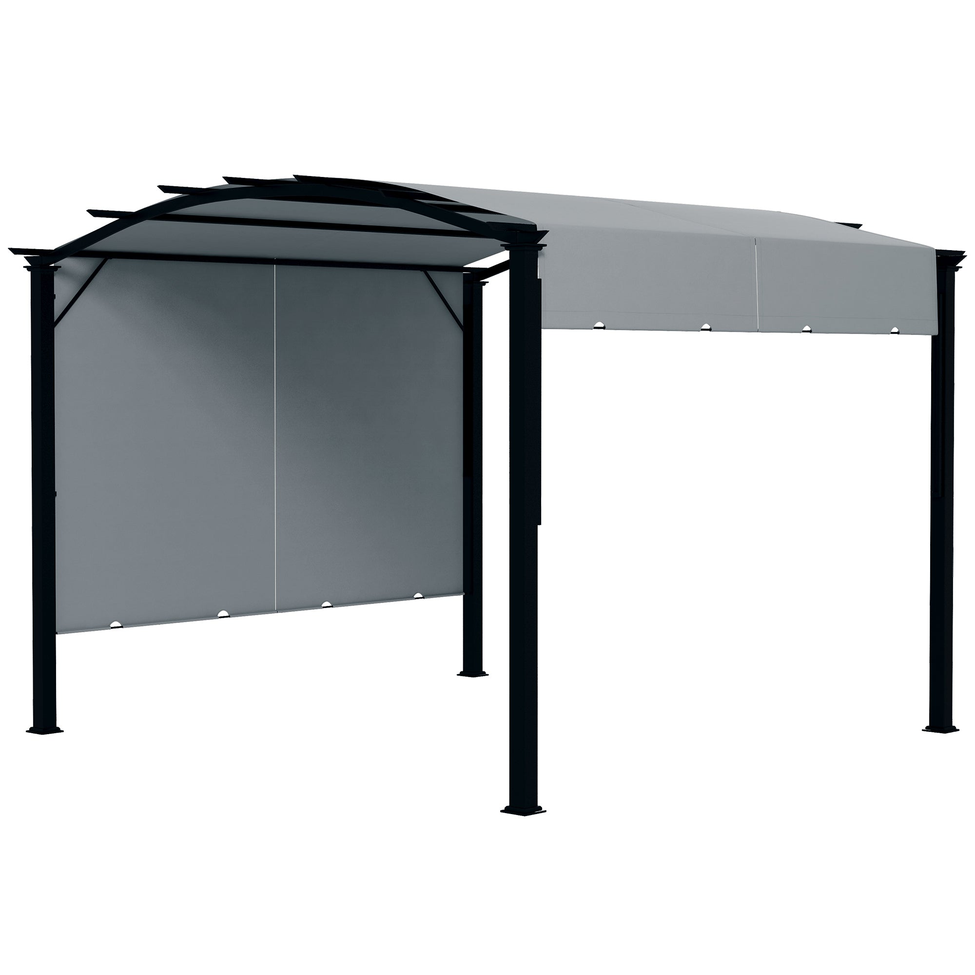 11' x 11' Steel Patio Pergola with Retractable Canopy