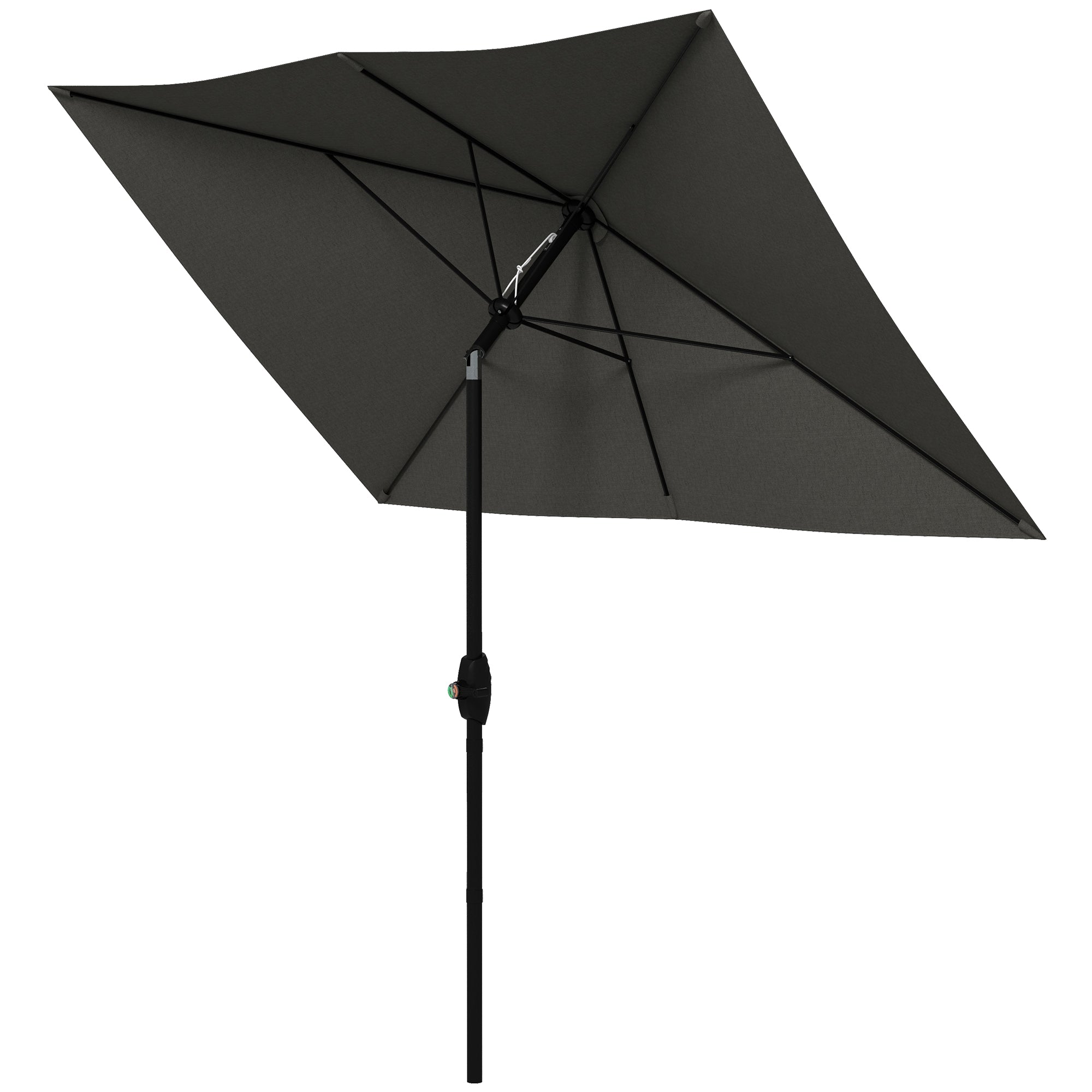 UV-Resistant Tilting Patio Umbrella – 9.5 ft Wide, Crank Lift, Outdoor Market Parasol