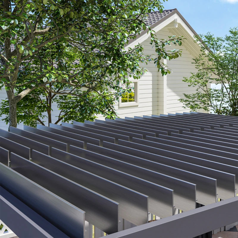 10' x 13' Adjustable Louvered Pergola with Curtains & Netting – Outdoor Aluminum Patio Gazebo for Shade & Privacy