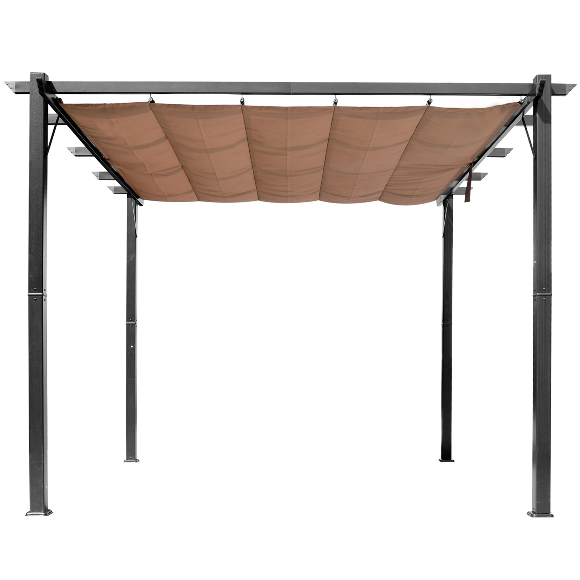 10' x 10' Outdoor Pergola Canopy with Sliding Shade