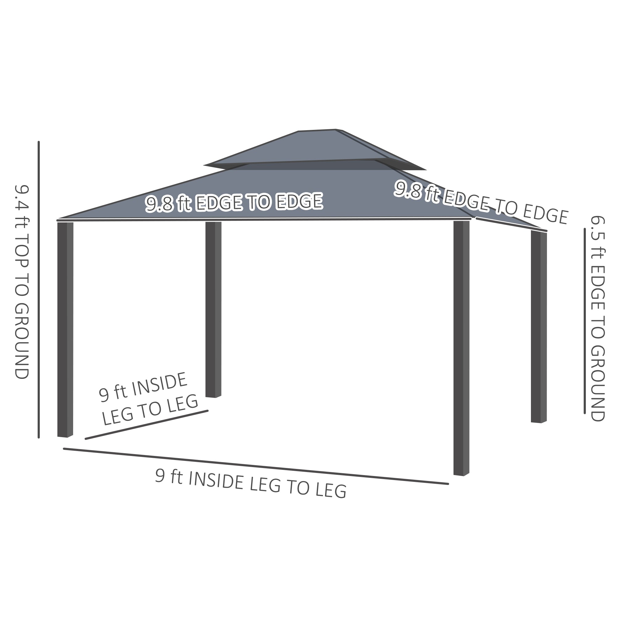 Metal Hardtop Gazebo with Curtains & Mesh Netting