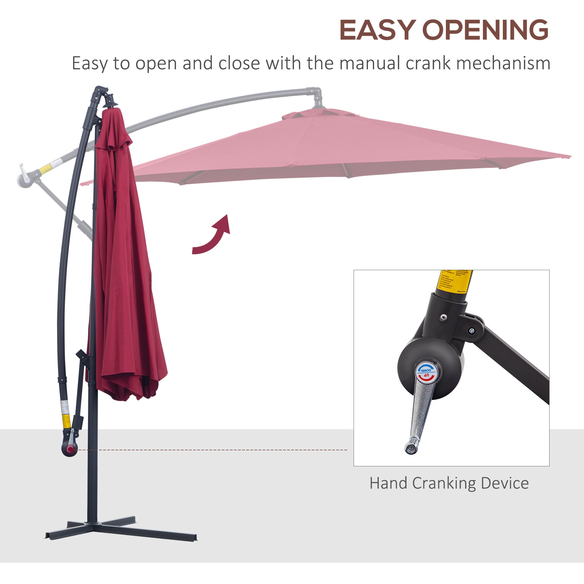 10ft Cantilever Patio Umbrella with 360° Rotation – UV & Water-Resistant Offset Umbrella with Base