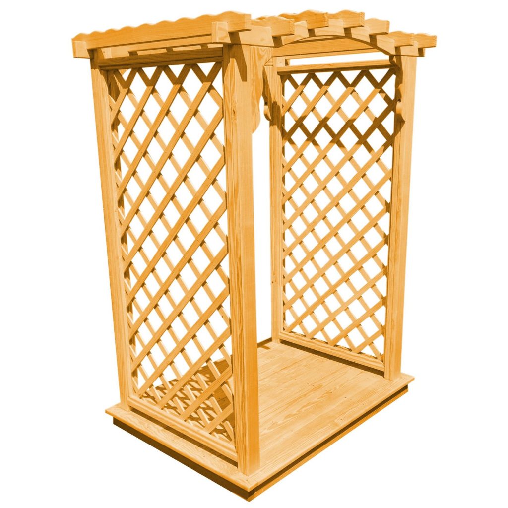 Custom Amish Arbor with Deck – Natural, White, or Stained Finish