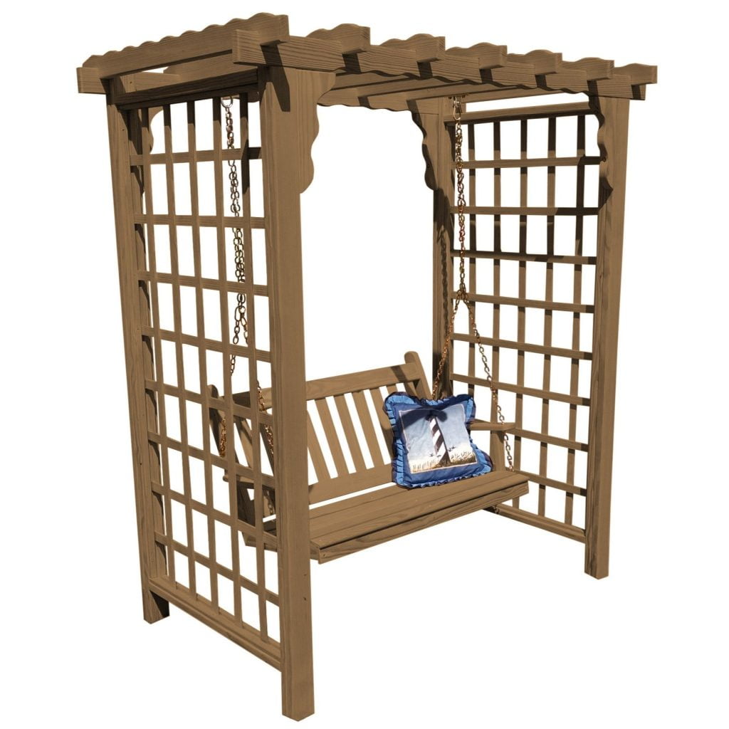 Lexington Pine Arbor with Swing – Handcrafted Outdoor Elegance
