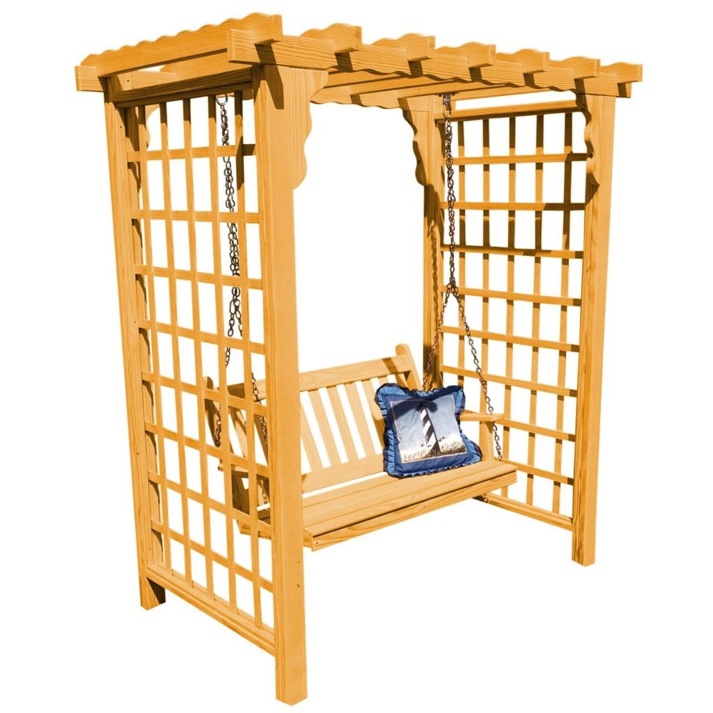Lexington Pine Arbor with Swing – Handcrafted Outdoor Elegance