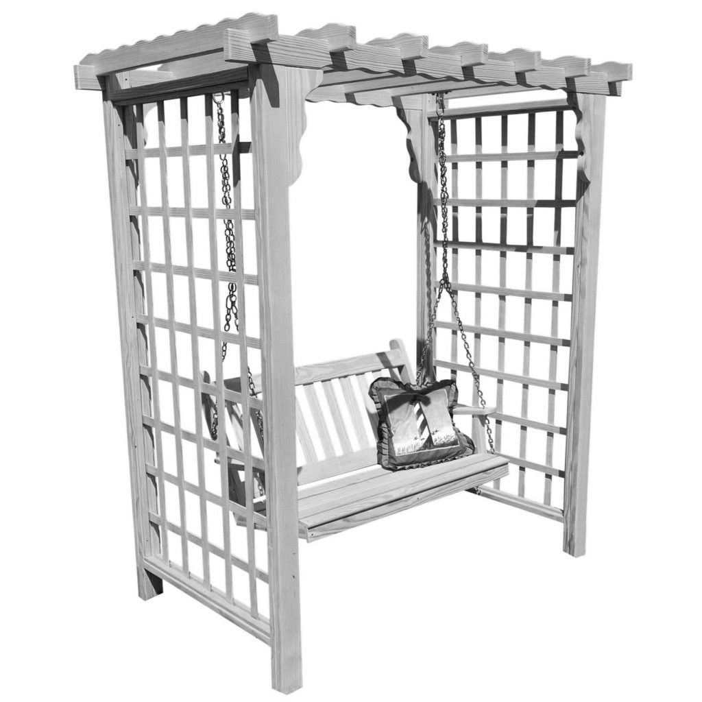 Lexington Pine Arbor with Swing – Handcrafted Outdoor Elegance