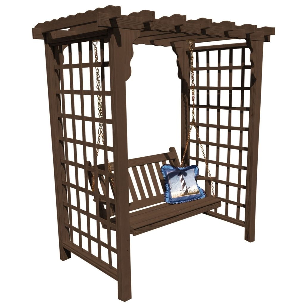 Lexington Pine Arbor with Swing – Handcrafted Outdoor Elegance
