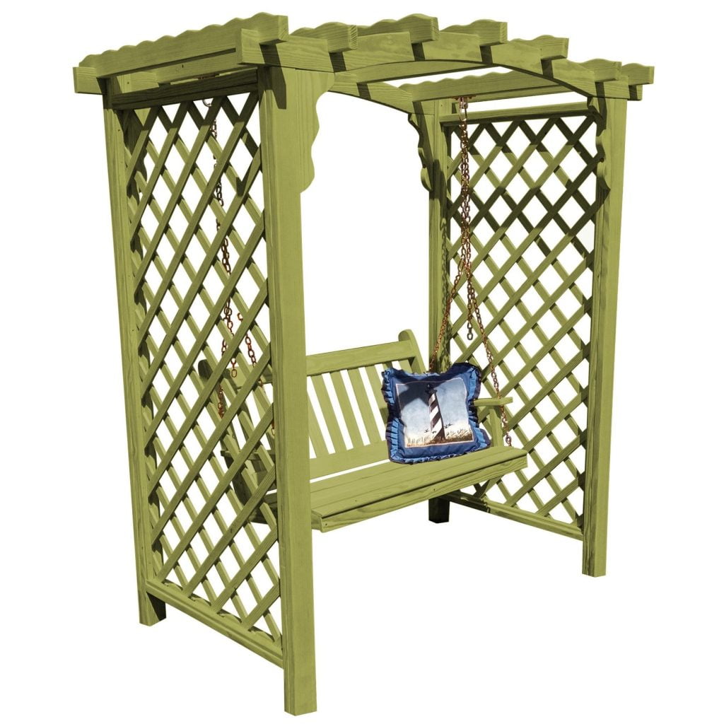 Lexington Pine Arbor with Swing – Handcrafted Outdoor Elegance by A&L Furniture