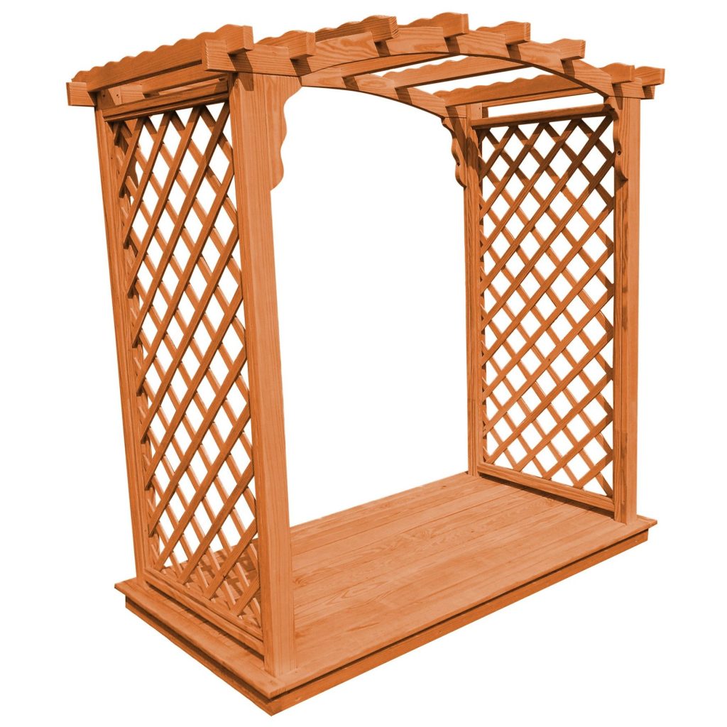 Custom Amish Arbor with Deck – Natural, White, or Stained Finish