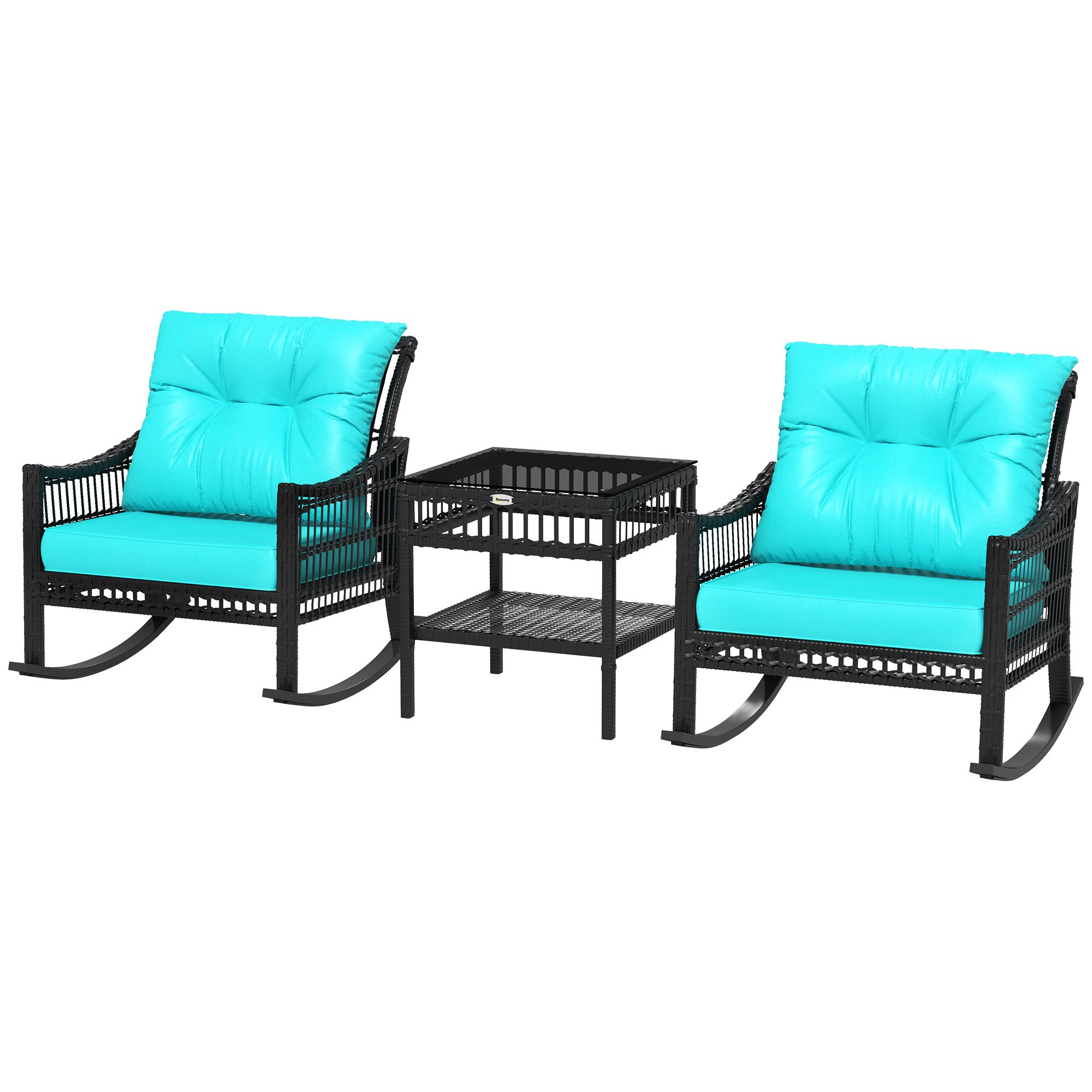3-Piece Wicker Rocking Bistro Set
